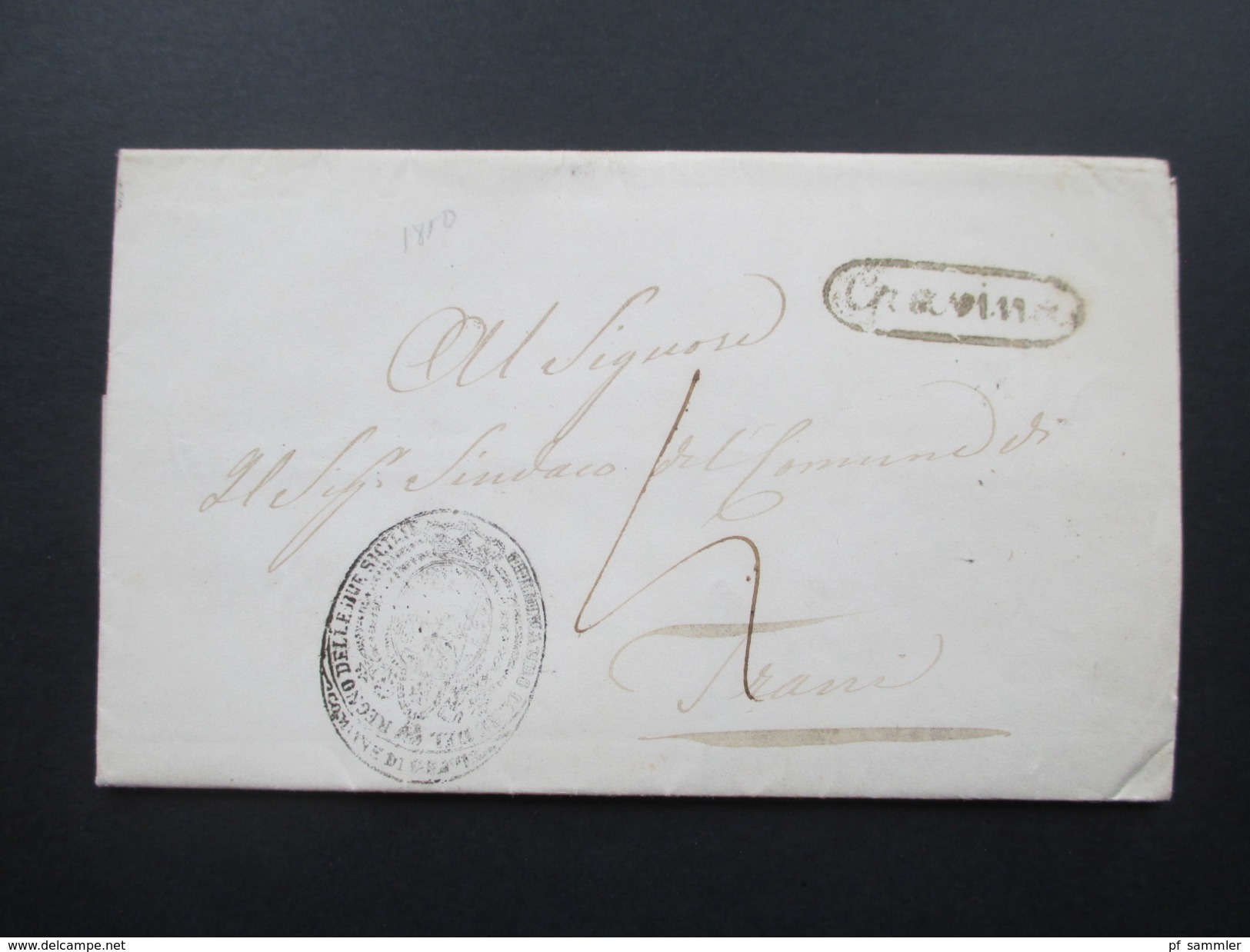 Italien Vorphila 1850 Gravina Amministrazione Del Comune Die Gravina. 2 Schöne Stempel! Behördenpost! - ...-1850 Préphilatélie