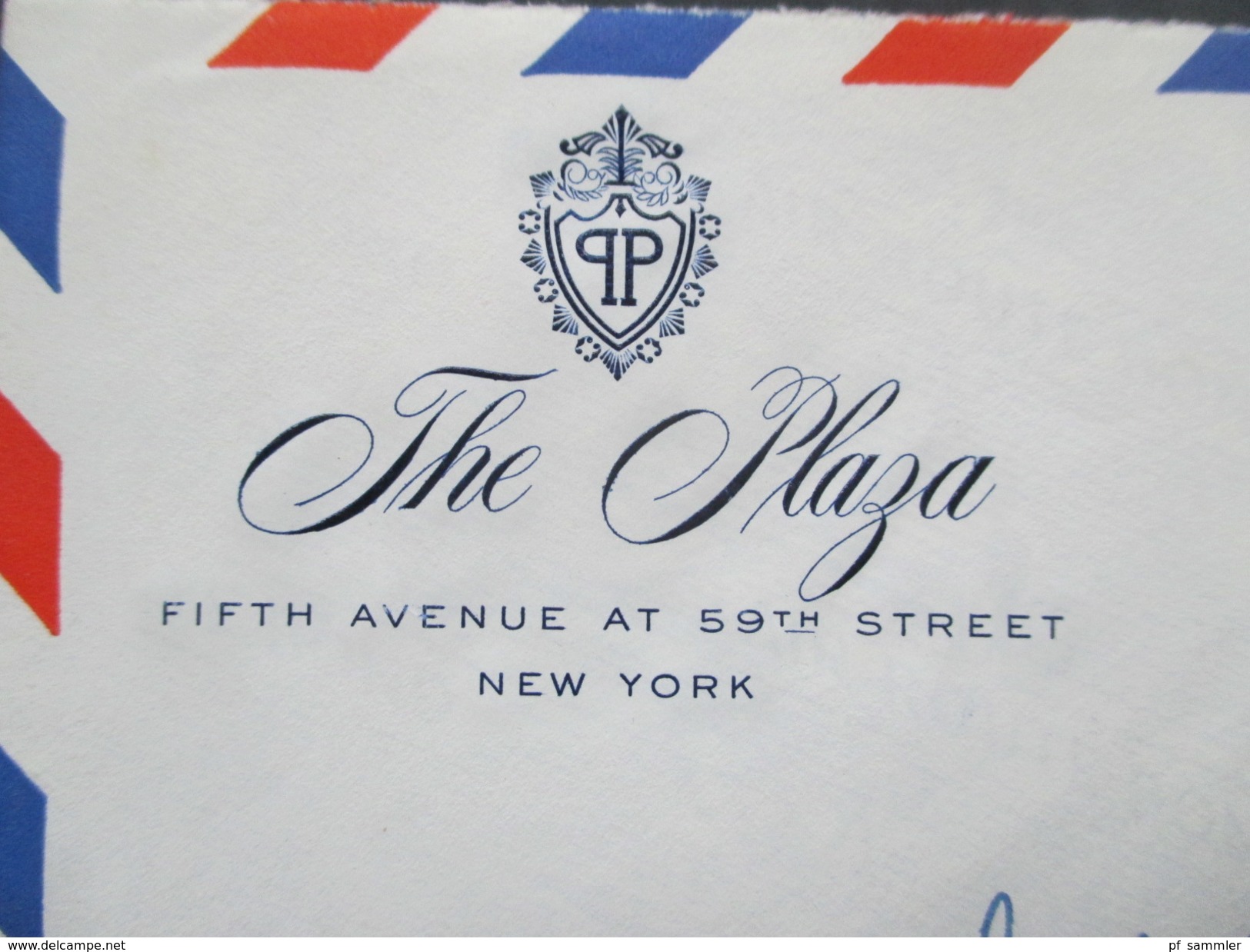 USA 1960 Hotelpost / Hotelumschlag The Plaza Fifth Avenue At 59th Street New York. Nach London GB - Brieven En Documenten