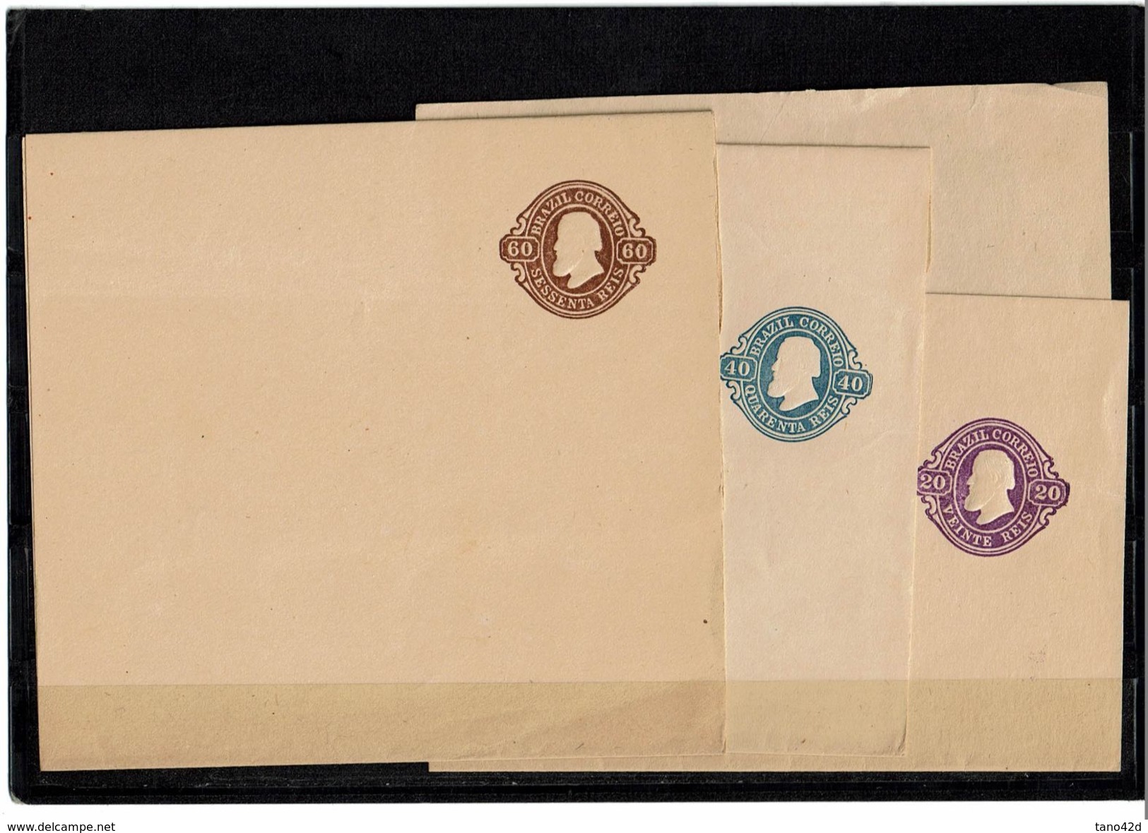 LBR39 - BRESIL LOT DE 4 BANDES JOURNAUX ET 1 ENVELOPPE NEUFS TROUS D'EPINGLE SUR 3 PIECES - Entiers Postaux