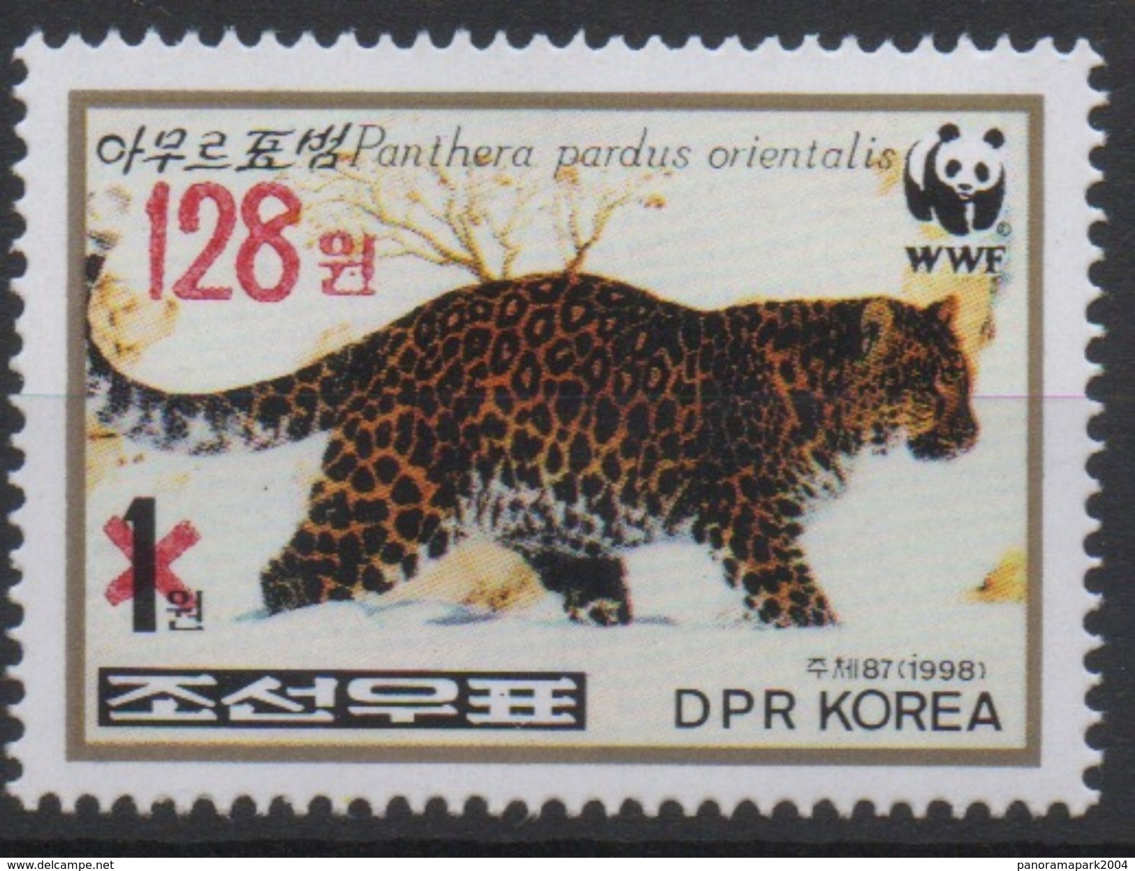 North Korea Corée Du Nord 2006 Mi. 5102 Surchargé Rouge RED OVERPRINT Faune Fauna Panther Panthère Leopard WWF MNH** RAR - Raubkatzen