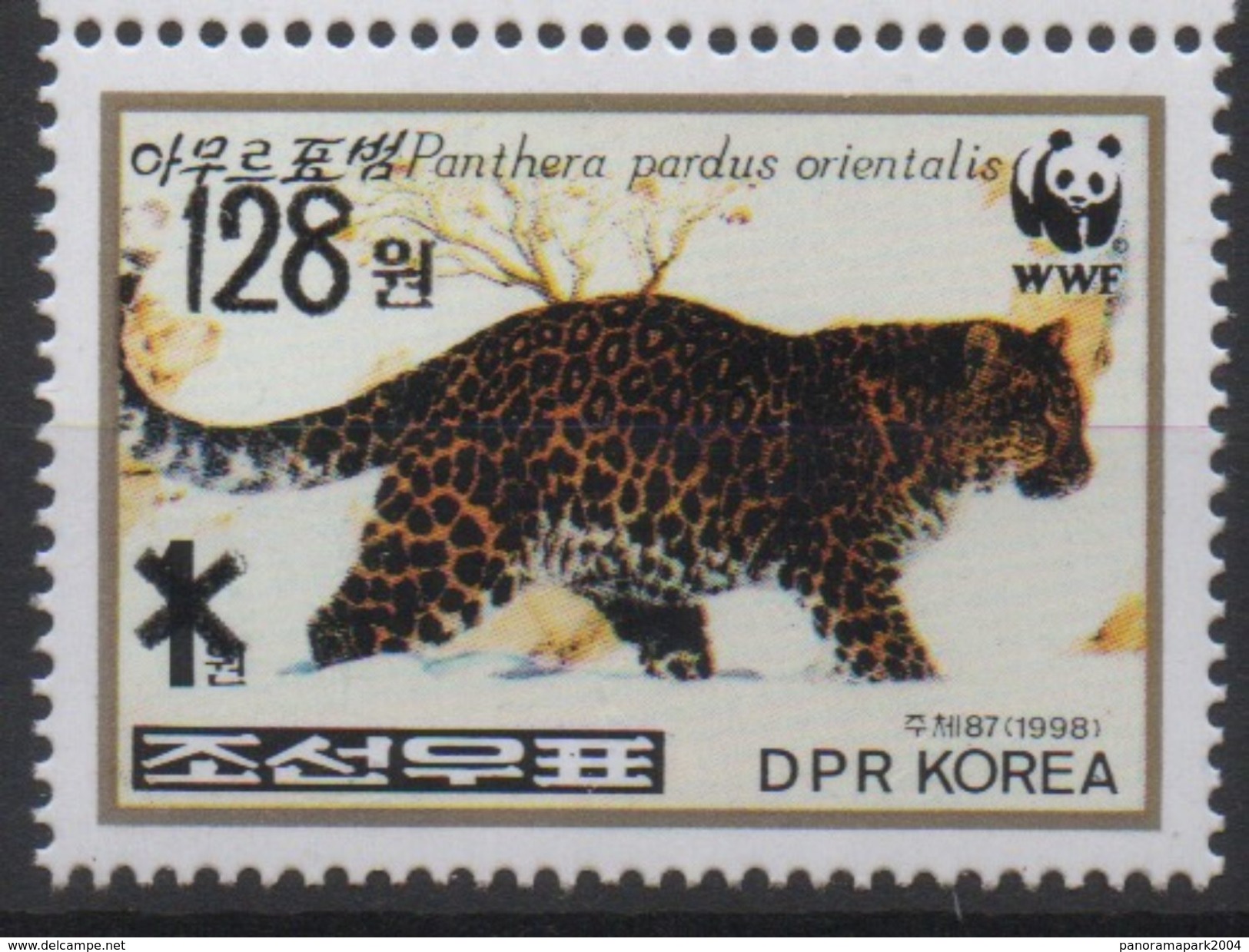 North Korea Corée Du Nord 2006 Mi. 5101 Surchargé BLACK OVERPRINT Faune Fauna Panther Panthère Leopard WWF MNH** RARE - Raubkatzen