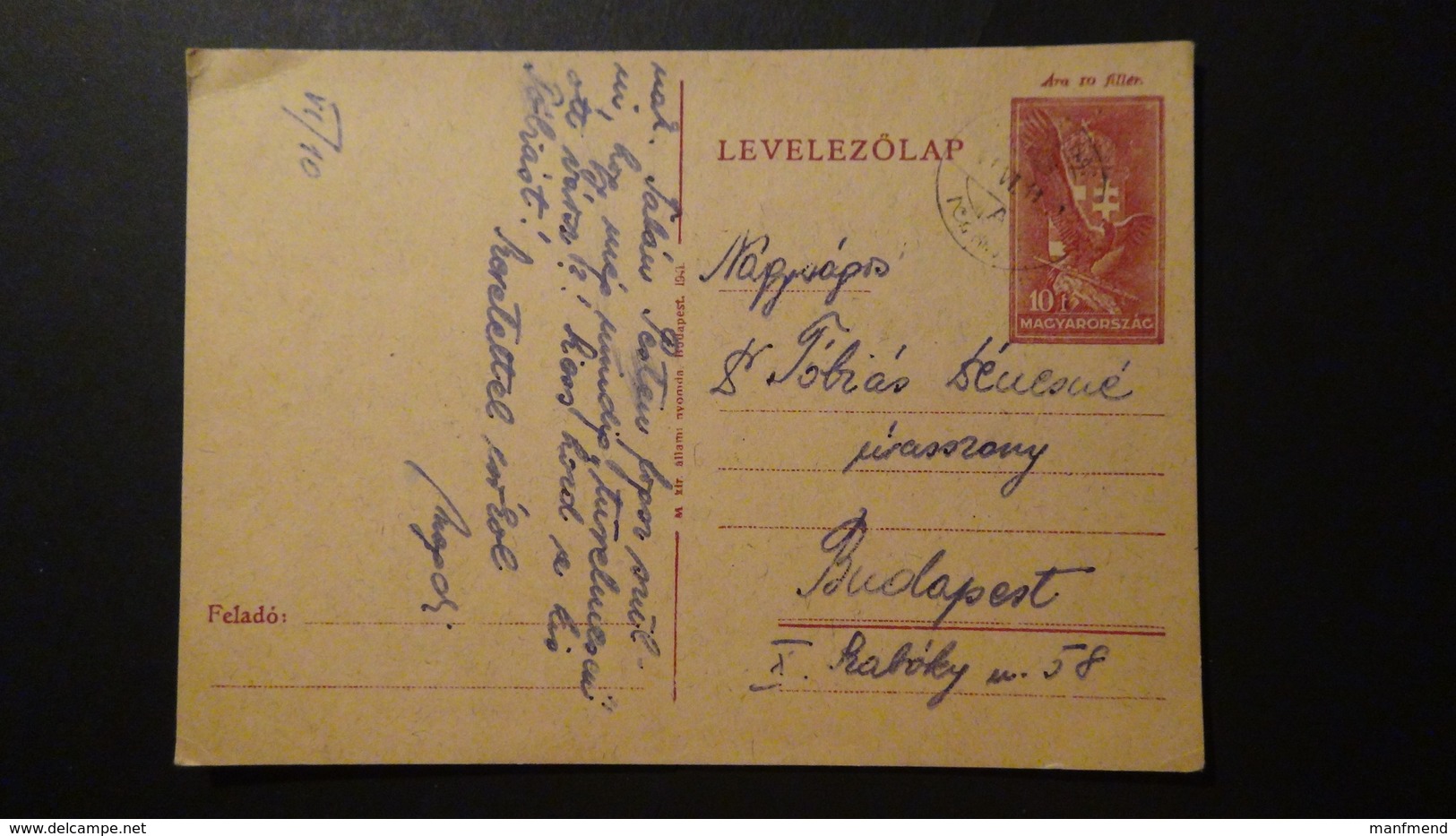Hungaryn - 1941 - Mi:P 110 O - Postal Stationery  - Look Scan - ...-1949