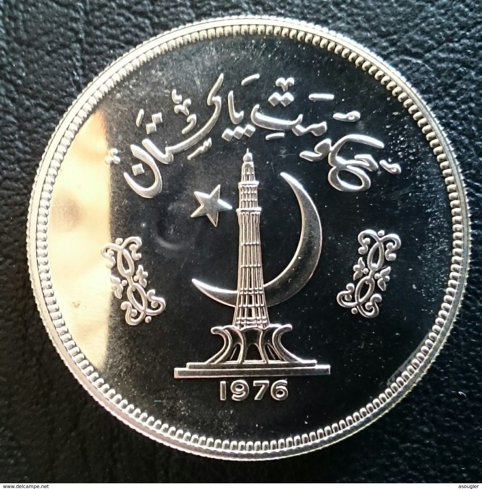 PAKISTAN 100 RUPEES 1976 SILVER UNC "Conservation" Free Shipping Via Registered - Pakistan