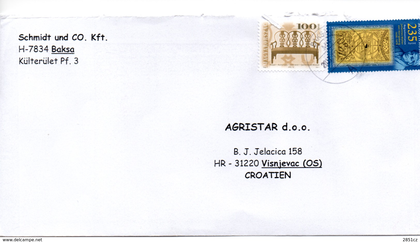 Letter - Stamp J. Muller Von Konigsberg / Museum / Postmark Baksa, 2017., Hungary, Envelope - Cartas & Documentos