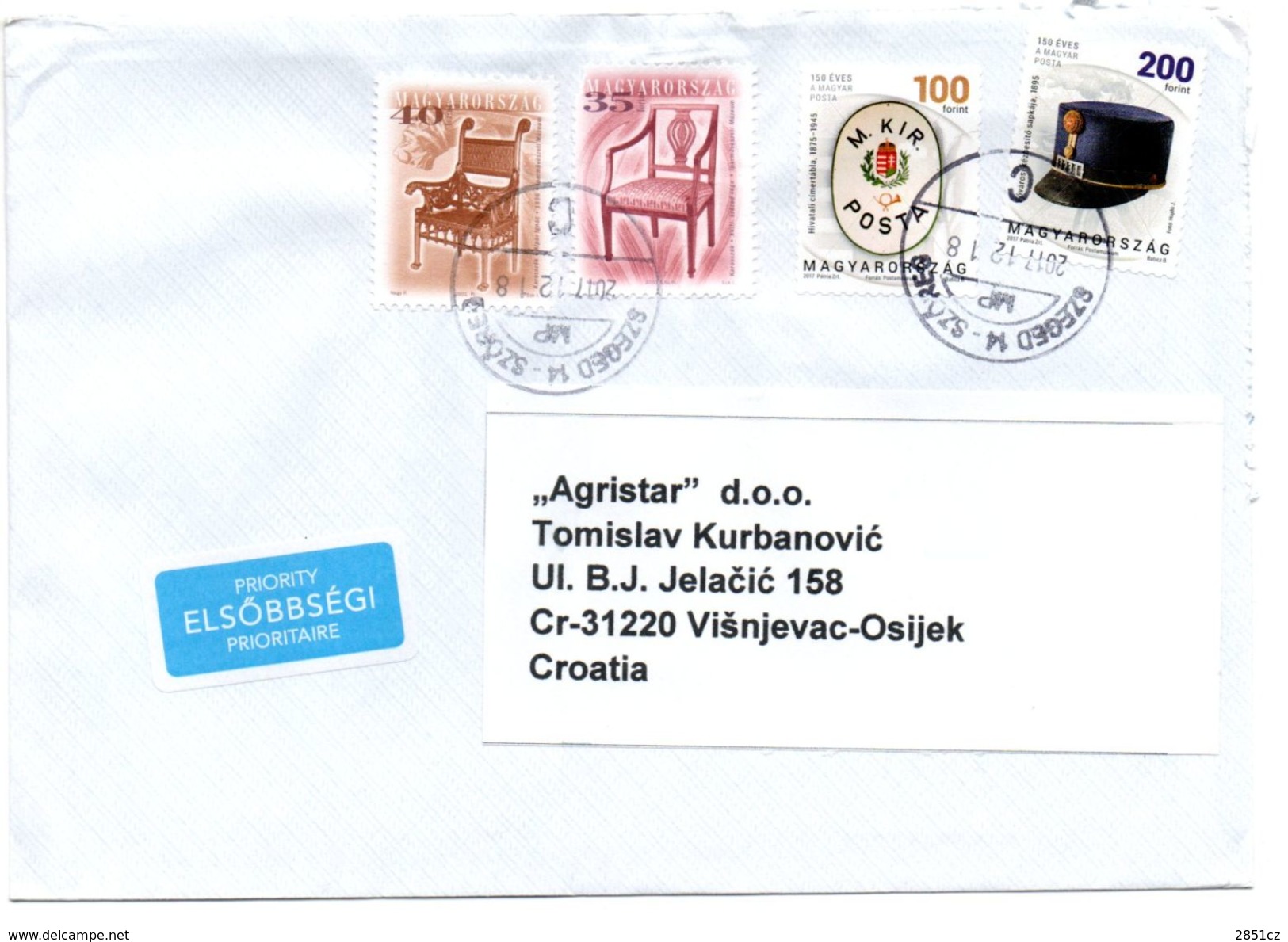 Letter - Stamp Magyar Post / Museum / Postmark Szeged, 2017., Hungary, Envelope - Brieven En Documenten