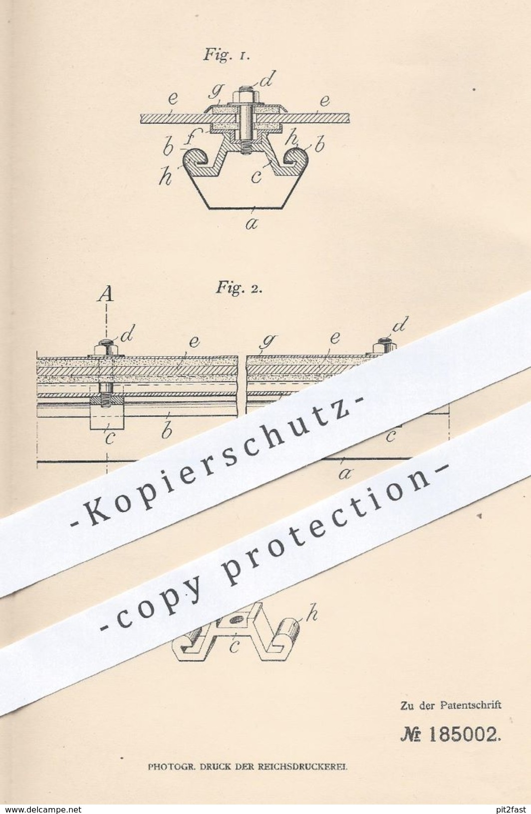 Original Patent - J. Degenhardt GmbH , Berlin , 1905 , Rinnensprosse Für Die Verglasung Von Dach U. Wand | Dachdecker - Documents Historiques