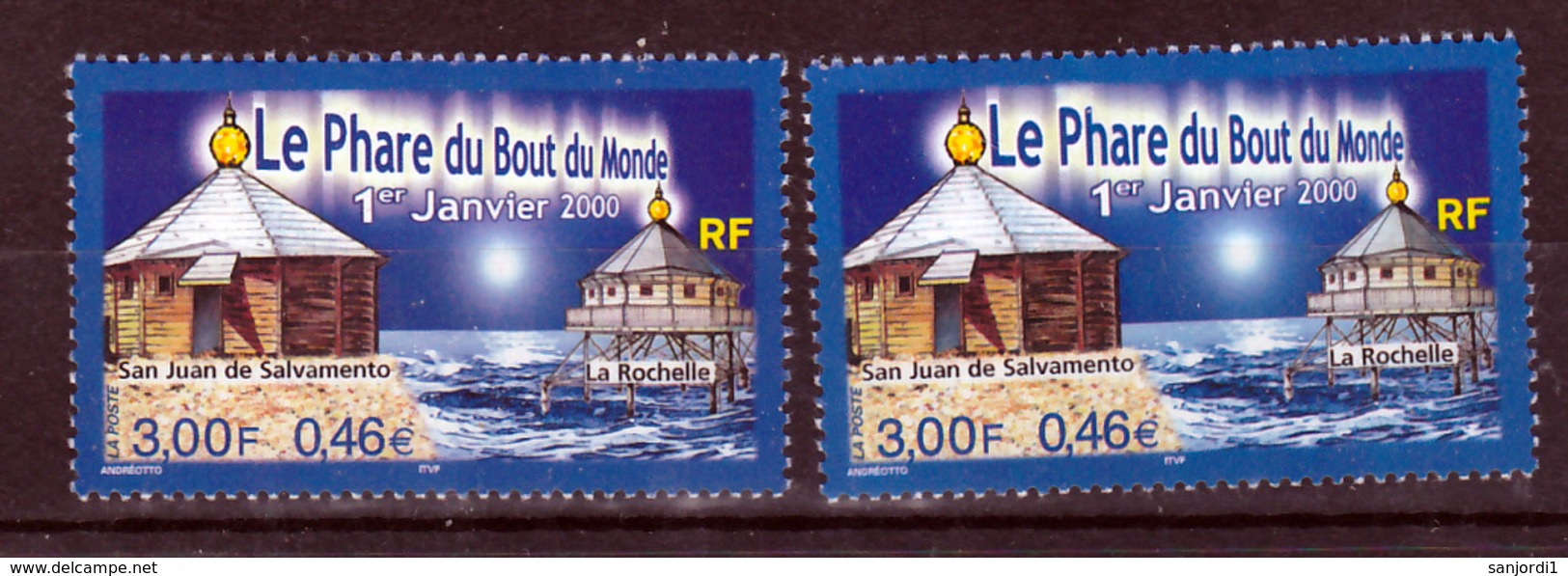 France 3294 Le Phare Du Bout Du Monde Variété Fond  Bleu Violet  Et Bleu Neuf ** TB MNH Sin Charnela - Nuovi