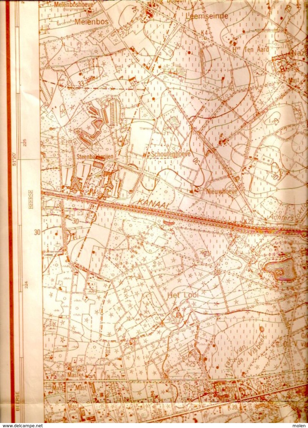 GROTE STAFKAART 8/8 Situatie 1961 TURNHOUT VOSSELAAR OUD-TURNHOUT ZEVERDONK GROOT-REES OOSTHOVEN SCHORVOORT RAVELS S257