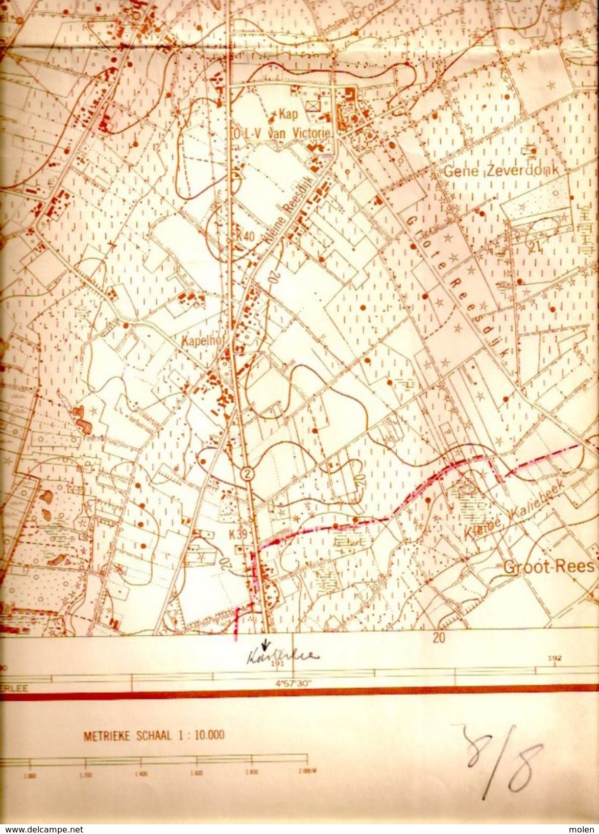 GROTE STAFKAART 8/8 Situatie 1961 TURNHOUT VOSSELAAR OUD-TURNHOUT ZEVERDONK GROOT-REES OOSTHOVEN SCHORVOORT RAVELS S257