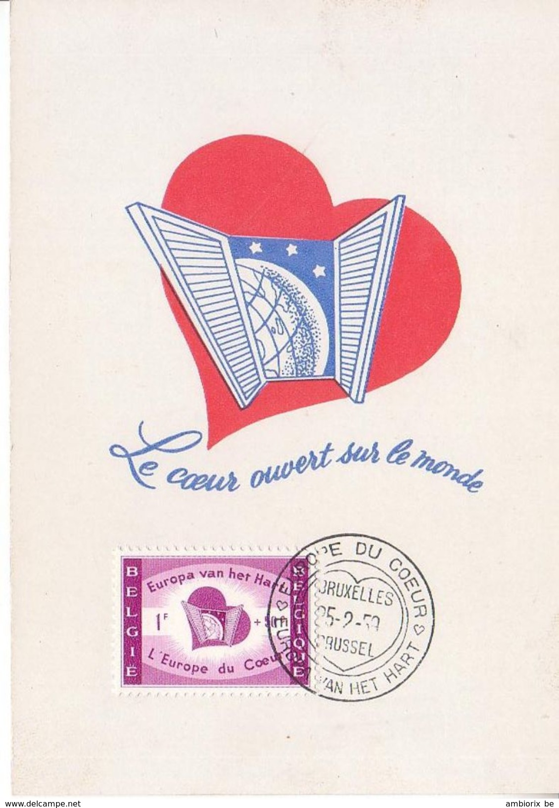 Carte Max 1090 Le Coeur - 1951-1960