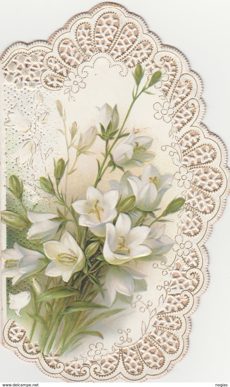 SUPERBE ET RARE MENU - DINER DU 11.03.1900 - BOUQUET  DE FLEURS AVEC SON FEUILLAGE VERT,COLORISE,EN RELIEF,DENTELE,INSCR - Menus