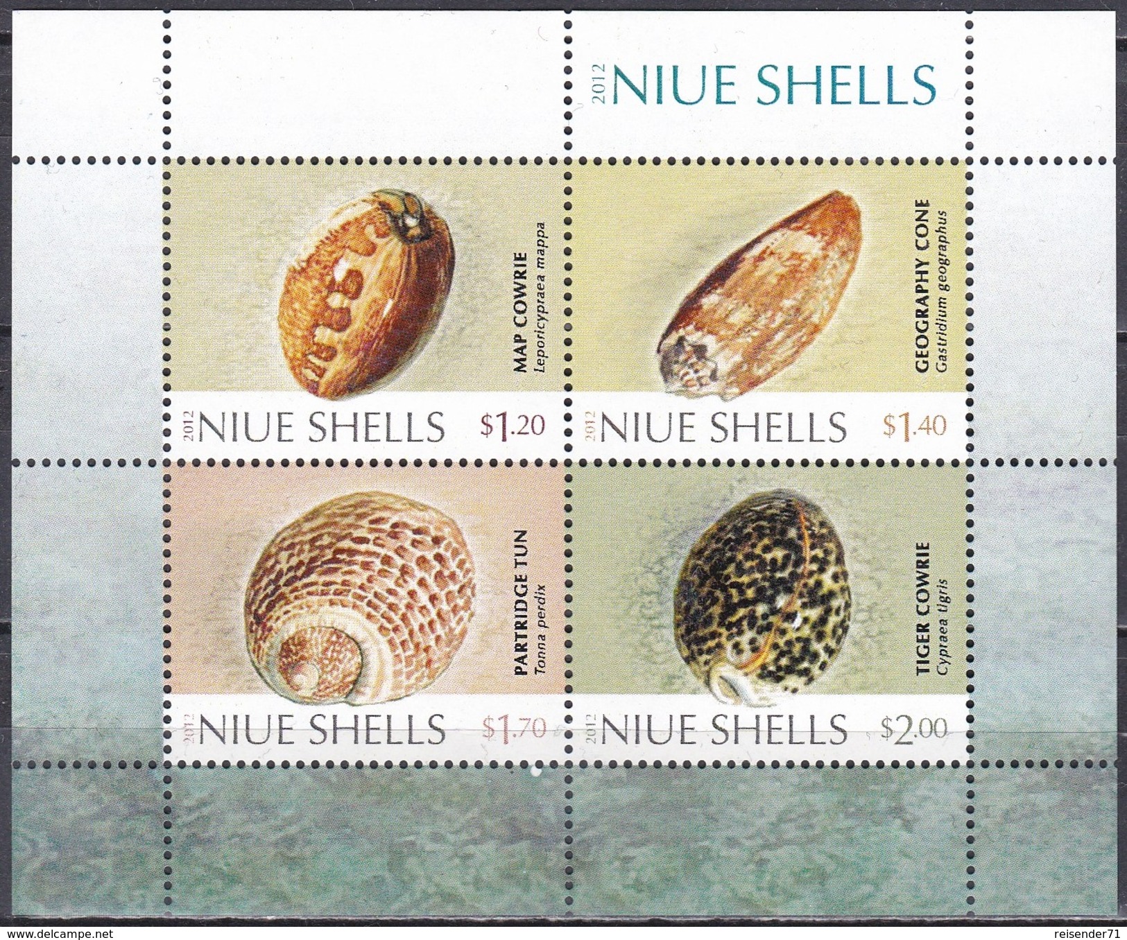 Niue 2012 Tiere Fauna Animals Schnecken Meeresschnecken Shells, Bl. 166 ** - Niue