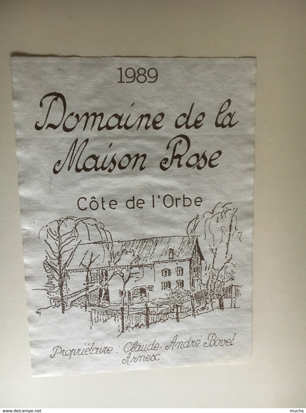 6349 - Domaine De La Maison Rose 1989 Claude André Bovet Arnex  Côtes De L'Orbe   Suisse - Autres & Non Classés