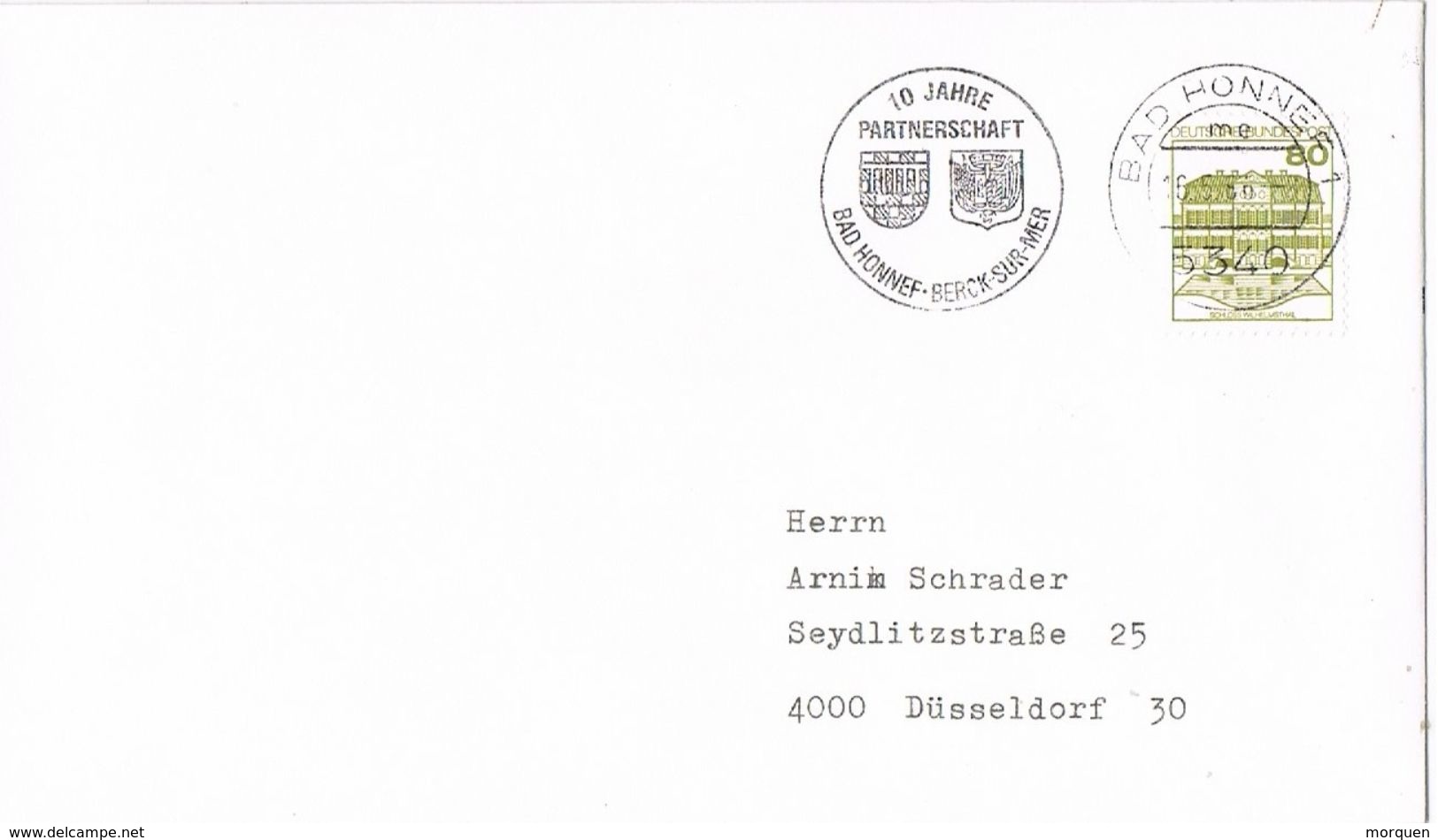 26947. Carta BAD HONNEF (Alemania Federal) 1986. Jumelage Berck Sur Mer - Cartas & Documentos