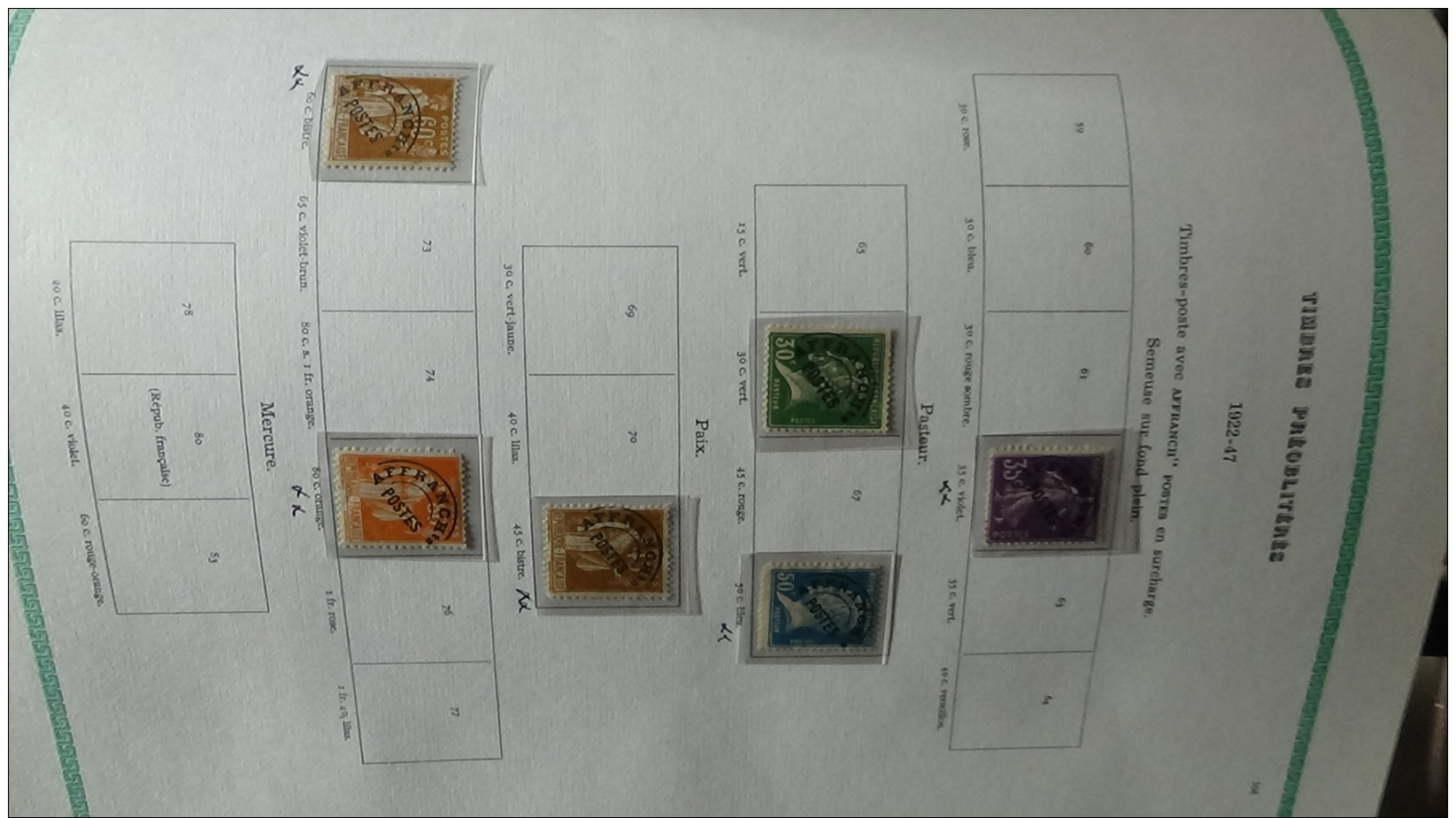 Album de 1ers  timbres oblitérés du France (qqs **)  dont bonnes valeurs Voir commentaires !!!