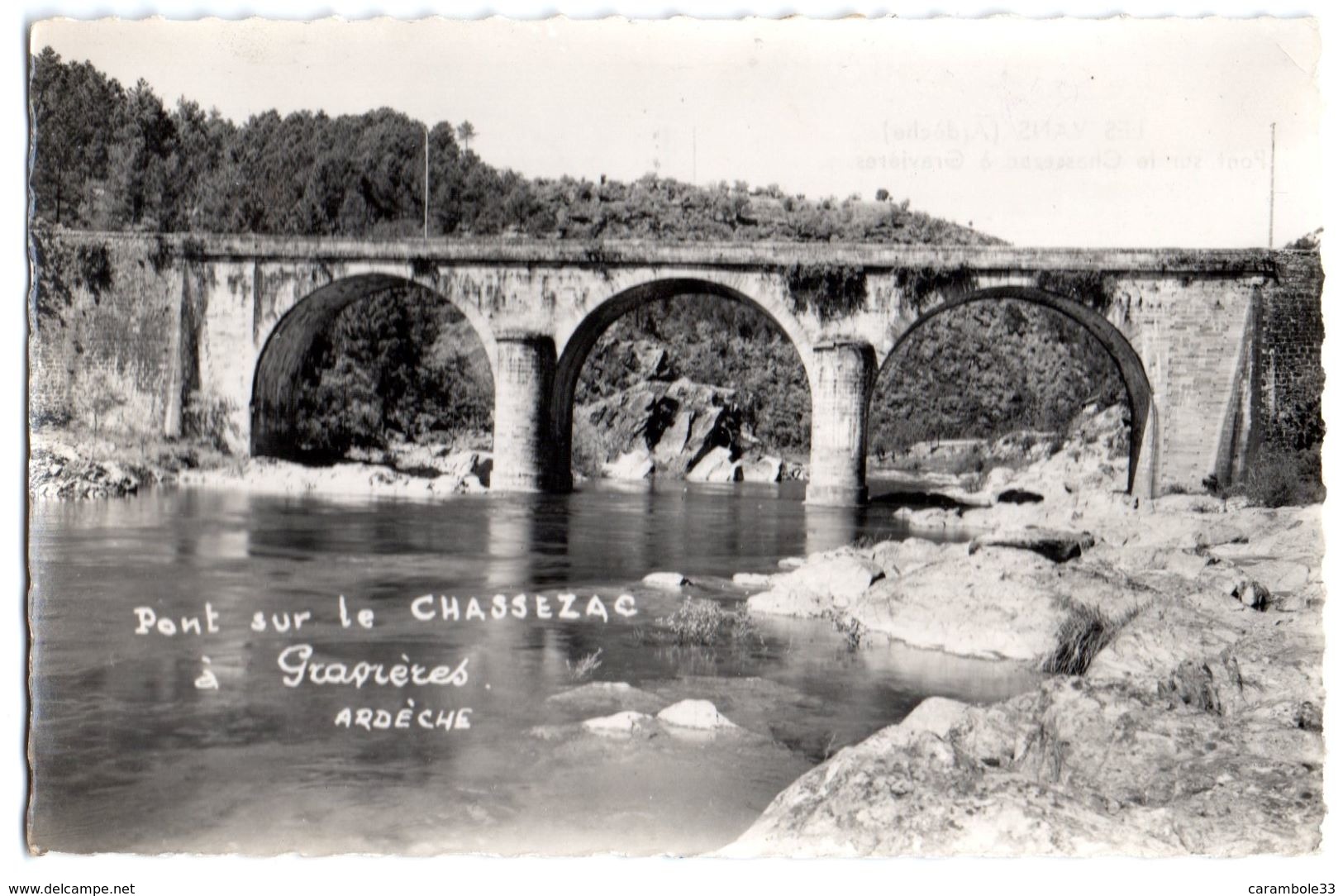 CPSM  LES VANS  Ardèche Pont Sur Le Chassezac  à Gravières  Cachet Rond Poste  LES VANS 10911 - Autres & Non Classés