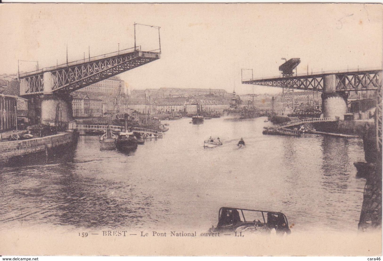 CPA  - 159.. BREST Le Pont National Ouvert - Brest