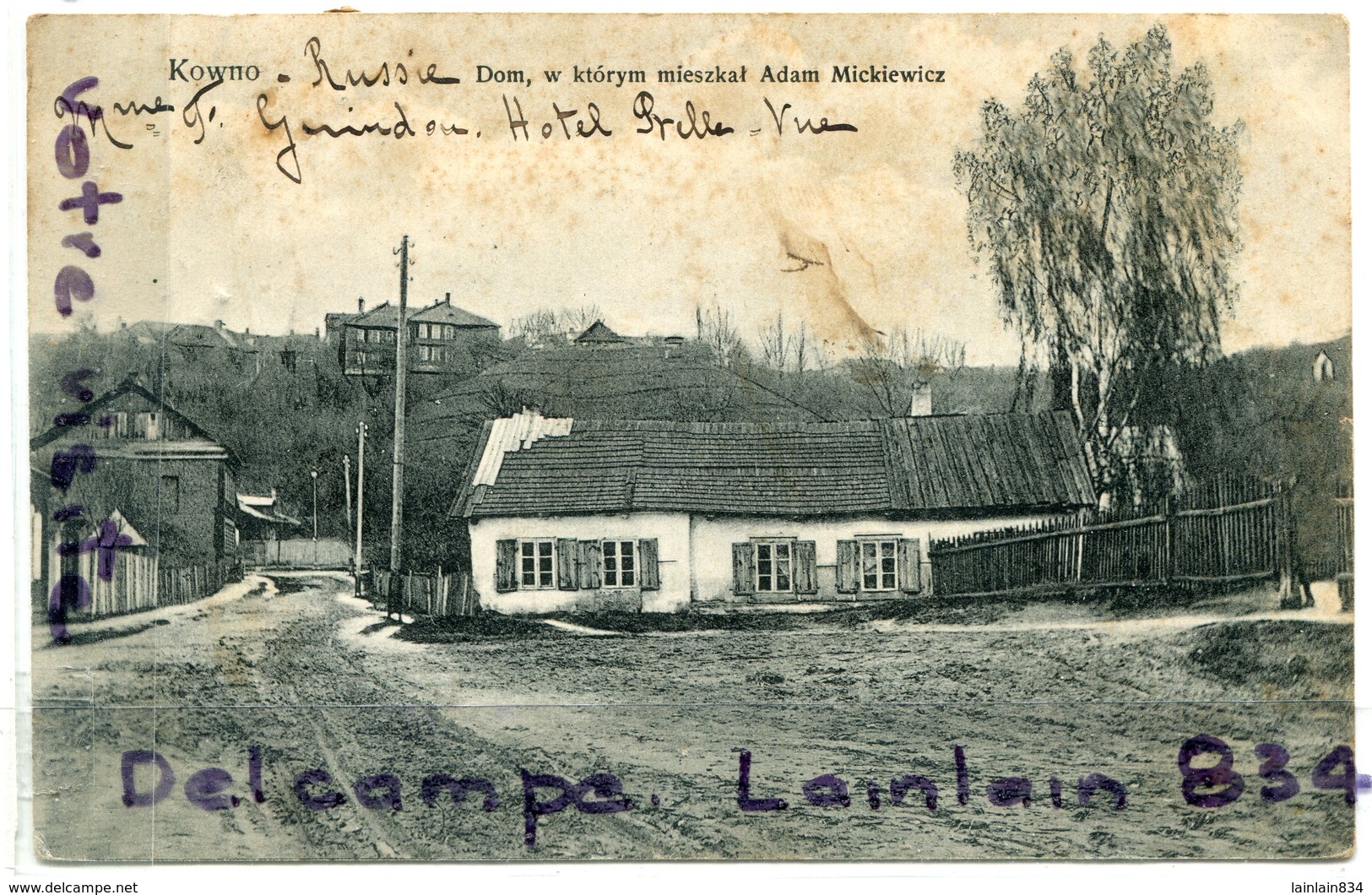 - Lithuania - Lituanie -  ( Russie ),  Kowno, W Ktorym, Hôtel Bellevue,  écrite En 1900 ?, Rare, BE, Scans. . - Litauen