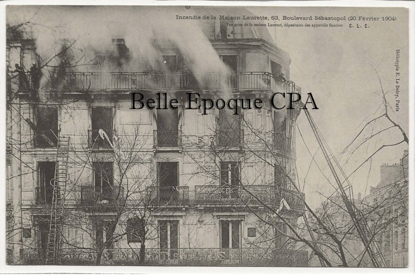 75 - PARIS 01 - 63, Bd Sébastopol - Incendie De La Maison Laurette / 1904 ++++ ELD / E. Le Deley ++++ - Arrondissement: 01