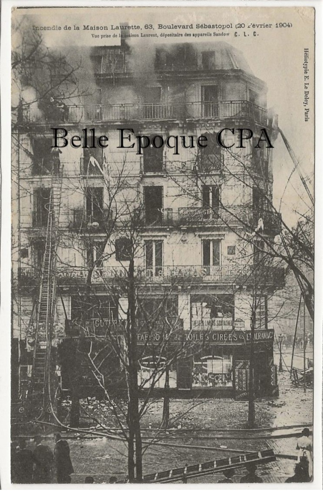 75 - PARIS 01 - 63, Bd Sébastopol - Incendie De La Maison Laurette / 1904 ++++ ELD / E. Le Deley ++++ - Arrondissement: 01