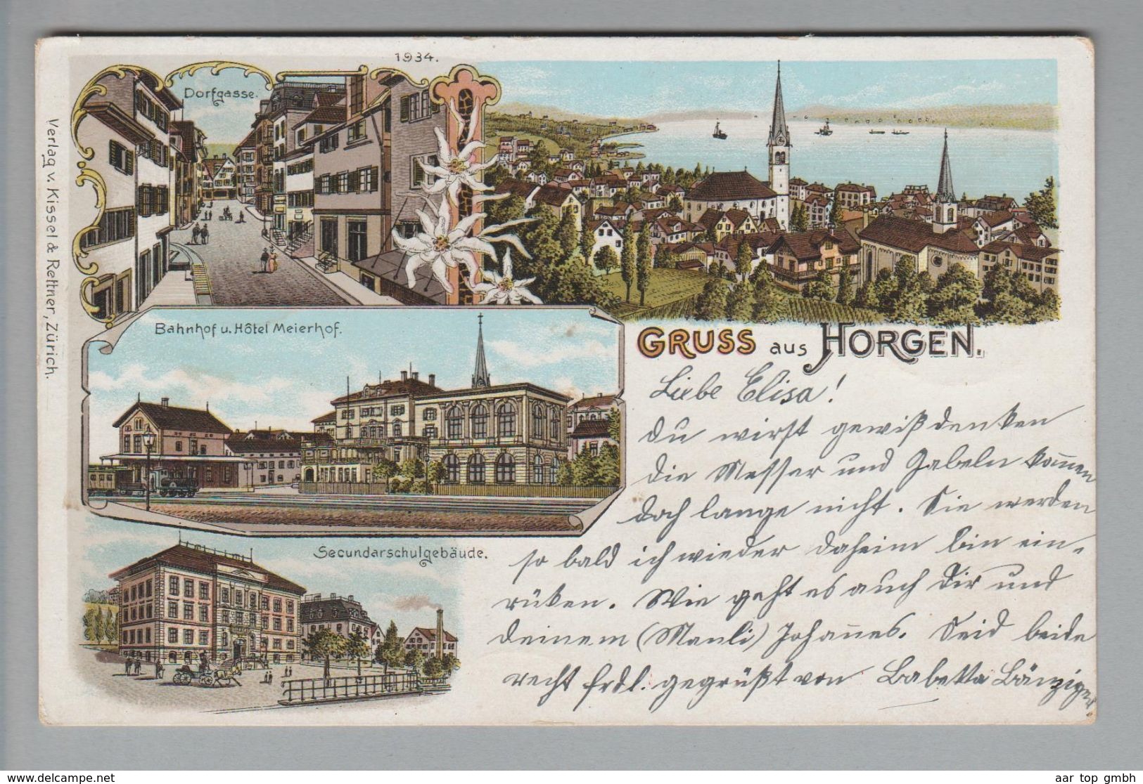 AK CH ZH Horgen 1899-07-30 Litho Kissel&Rettner #1934 - Horgen