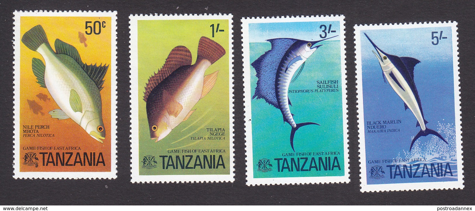 Tanzania, Scott #66-69, Mint Hinged, Fish, Issued 1977 - Tanzanie (1964-...)