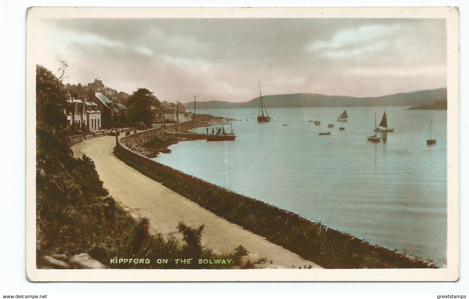 Postcard Rp Kirkcudbrightshire Scotland Unused Kippford On The Solway Hand Coloured Local Publisher - Kirkcudbrightshire