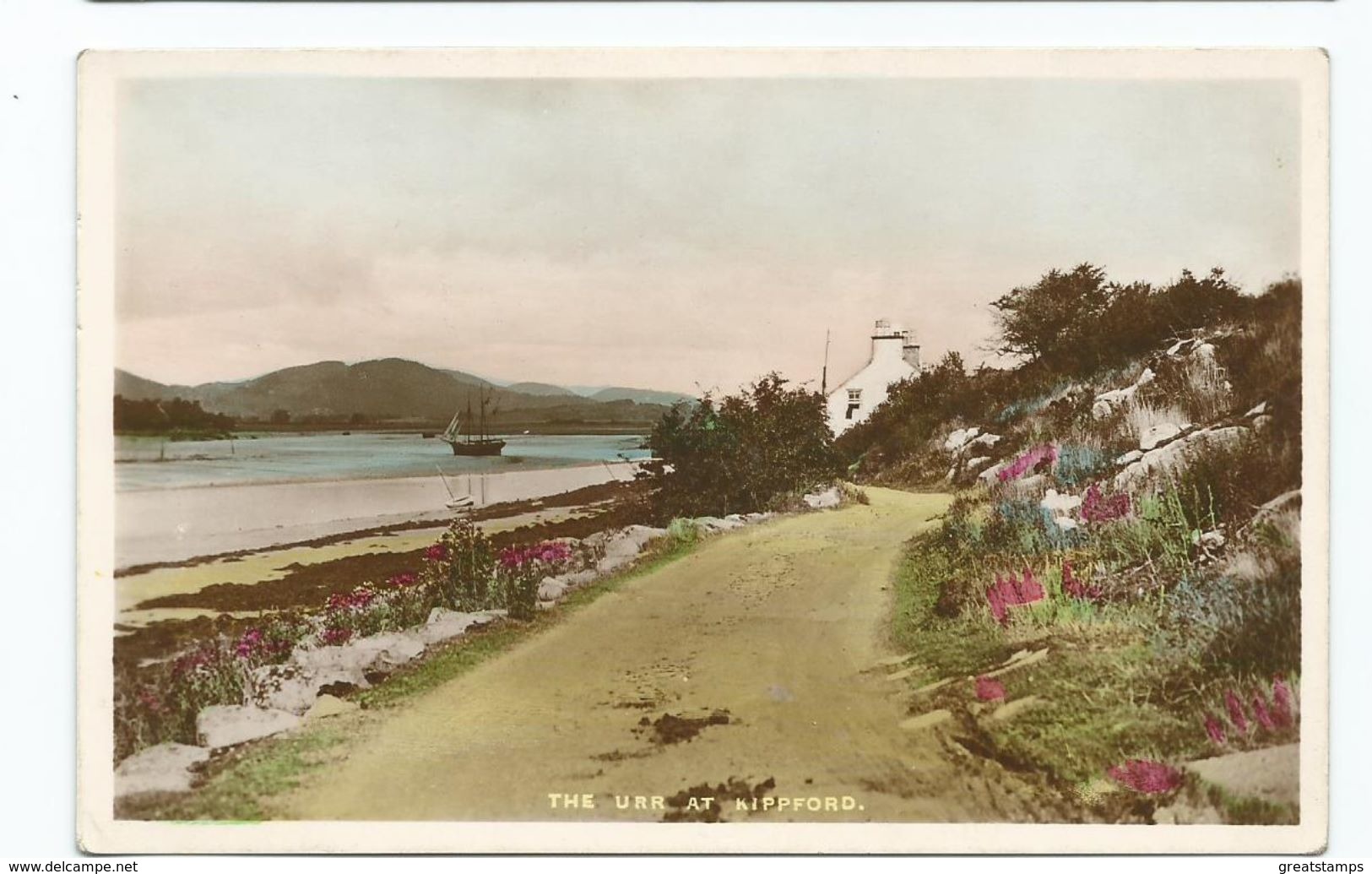 Postcard Rp Kirkcudbrightshire Scotland Unused Kippford The Urr At Kippford  Hand Coloured Local Publisher - Kirkcudbrightshire