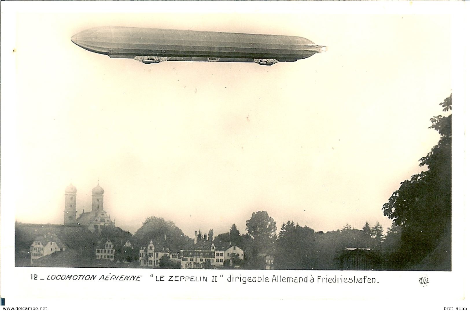 ALLEMAGNE CARTE PHOTO FRIEDRIESHAFEN ZEPPELIN II DIRIGEABLE ALLEMAND LOCOMOTION AERIENNE CONSTANCE WURTENBERG - Friedrichshafen