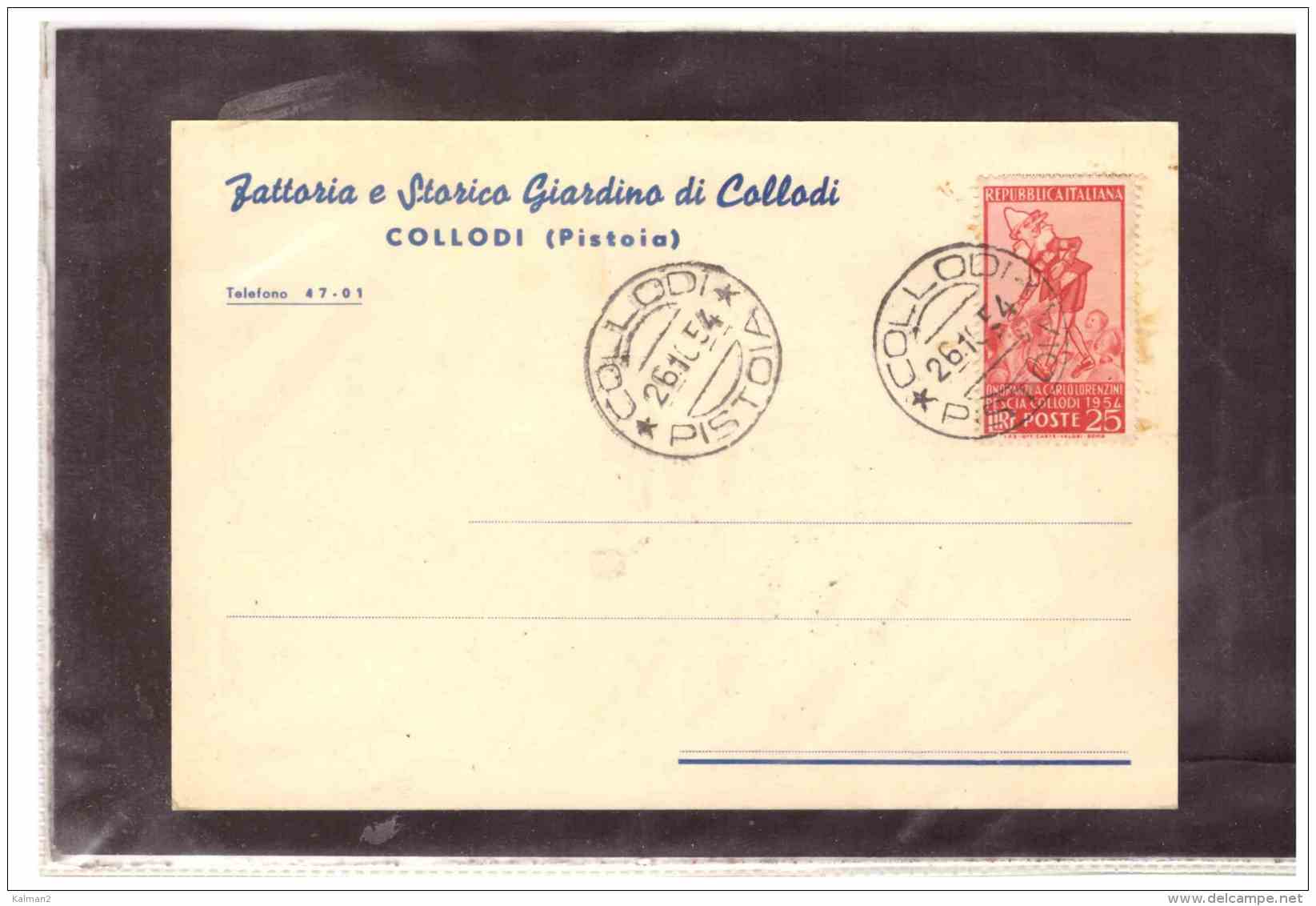 TEN1570   -   COLLODI  26.10.1954   /   FDC - FDC