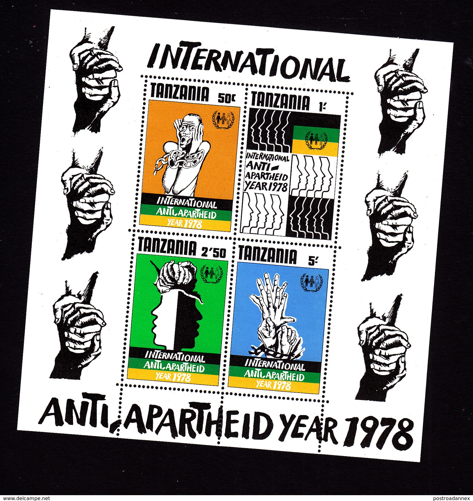 Tanzania, Scott #116a, Mint Never Hinged, Anti-Apartheid, Issued 1978 - Tanzanie (1964-...)