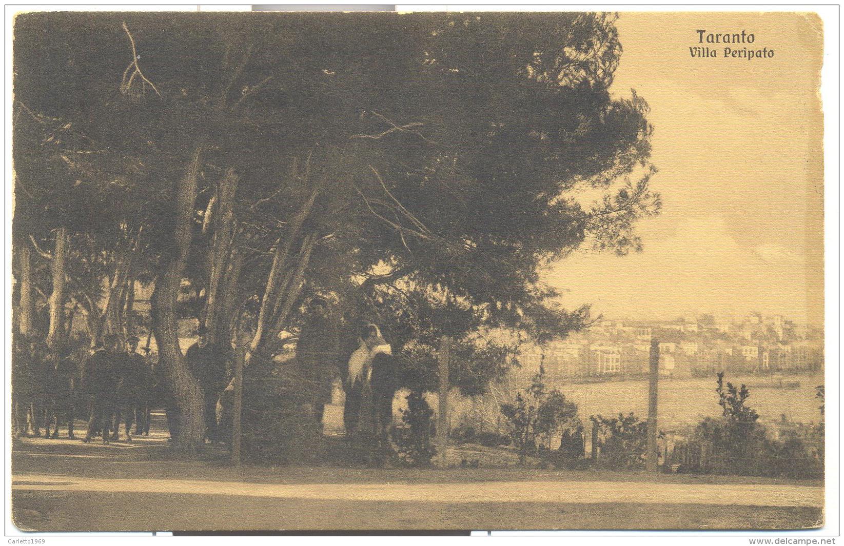 TARANTO -VILLA PERIPATO-VIAGGIATA FP -1916 S/FRANCOB - Taranto