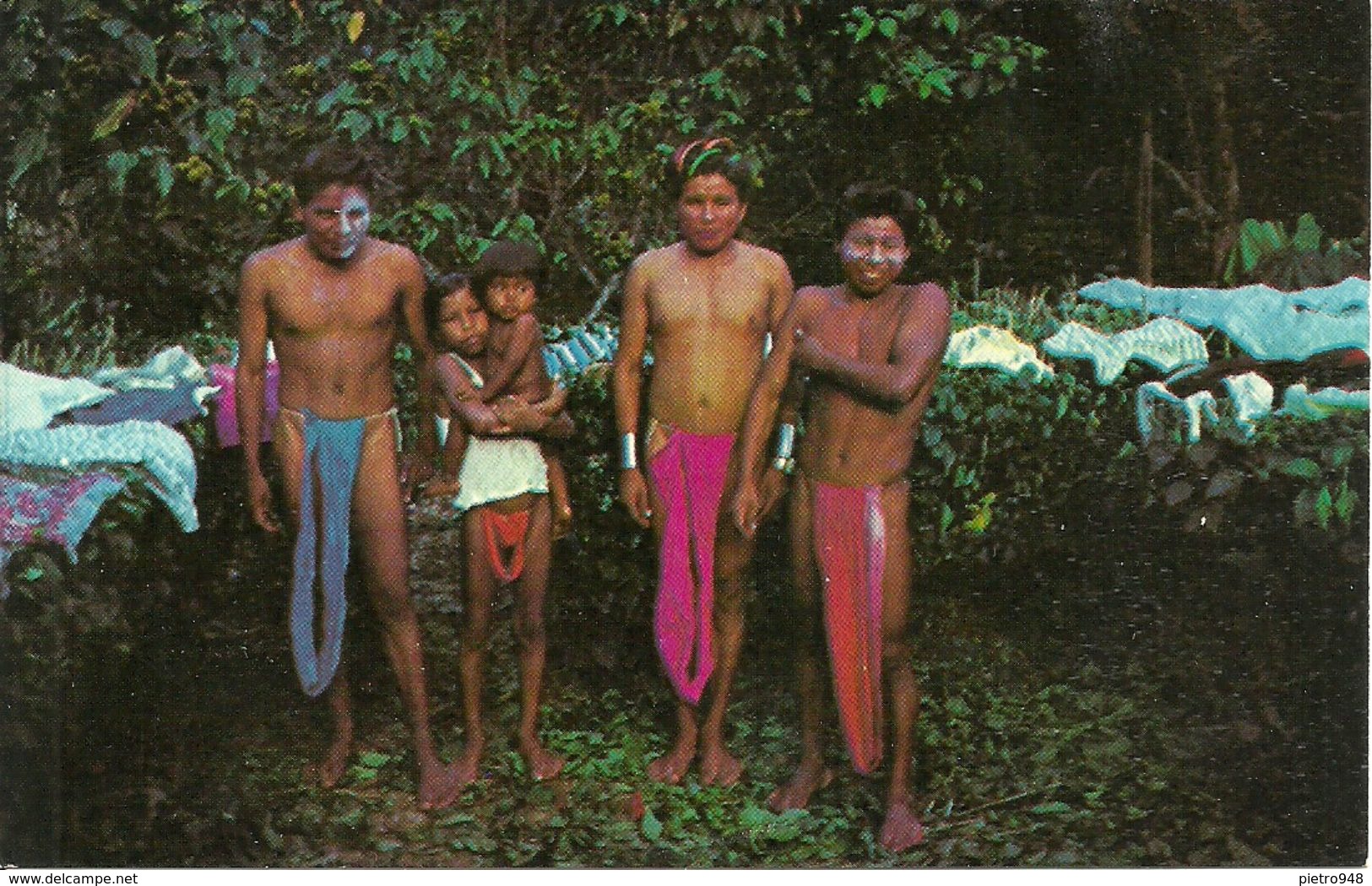 Republica De Panama, Indios Chocos Del Darien Vestidos Para Baile De La Tribu, Chocos Indians Painted For A Tribal Dance - Panama