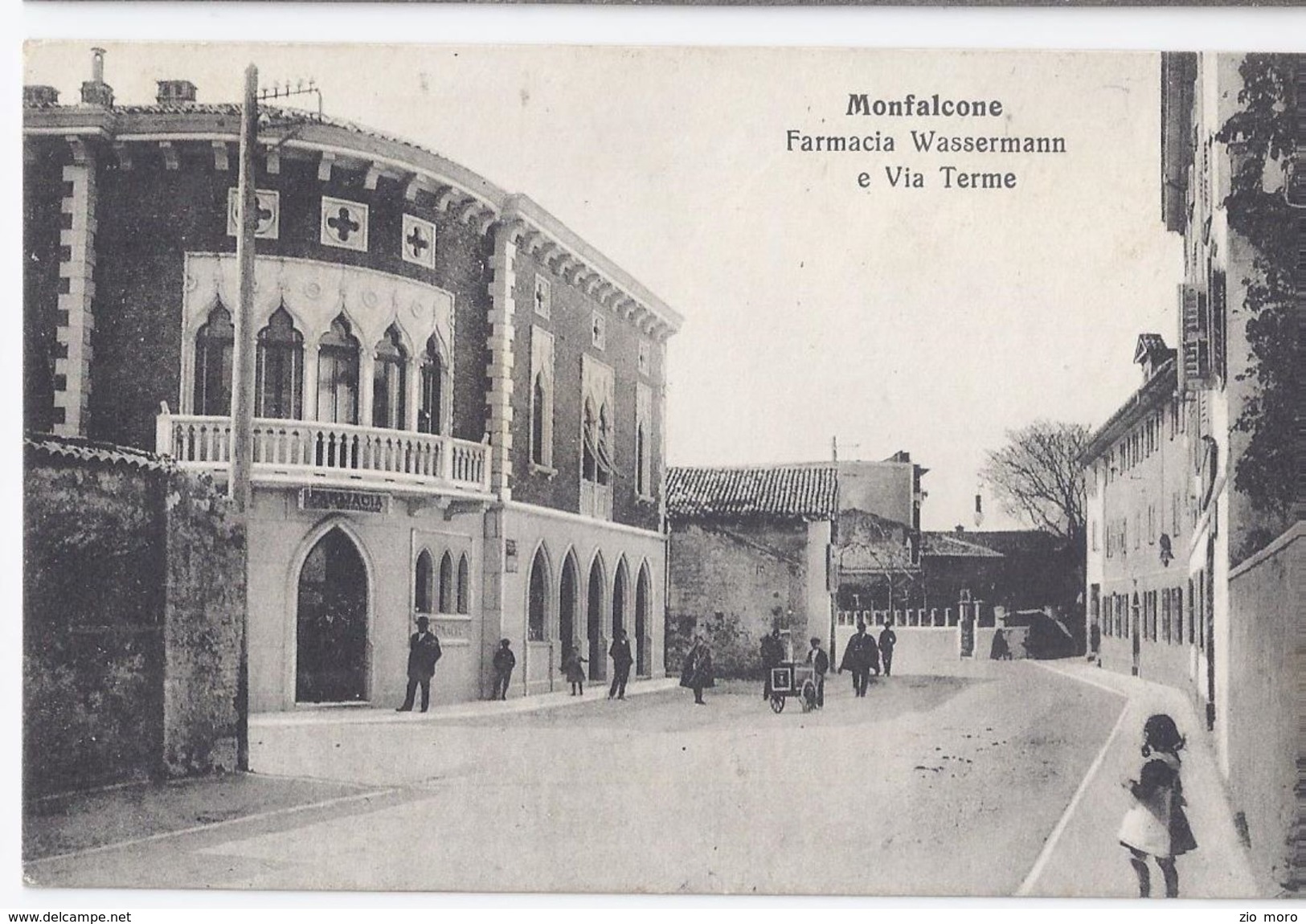 MONFALCONE  Gorizia 1914 Farmacia Wassermann E Via Terme - Animata Bella ! - Other & Unclassified