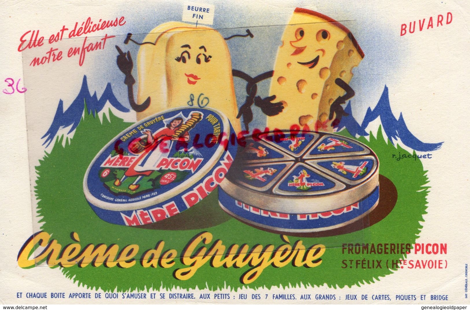 74-ST SAINT FELIX-BUVARD FROMAGE-CREME DE GRUYERE- MERE PICON-BEURRE FIN-FROMAGERIE-FROMAGERIES -CONCOURS PARIS 1952 - F