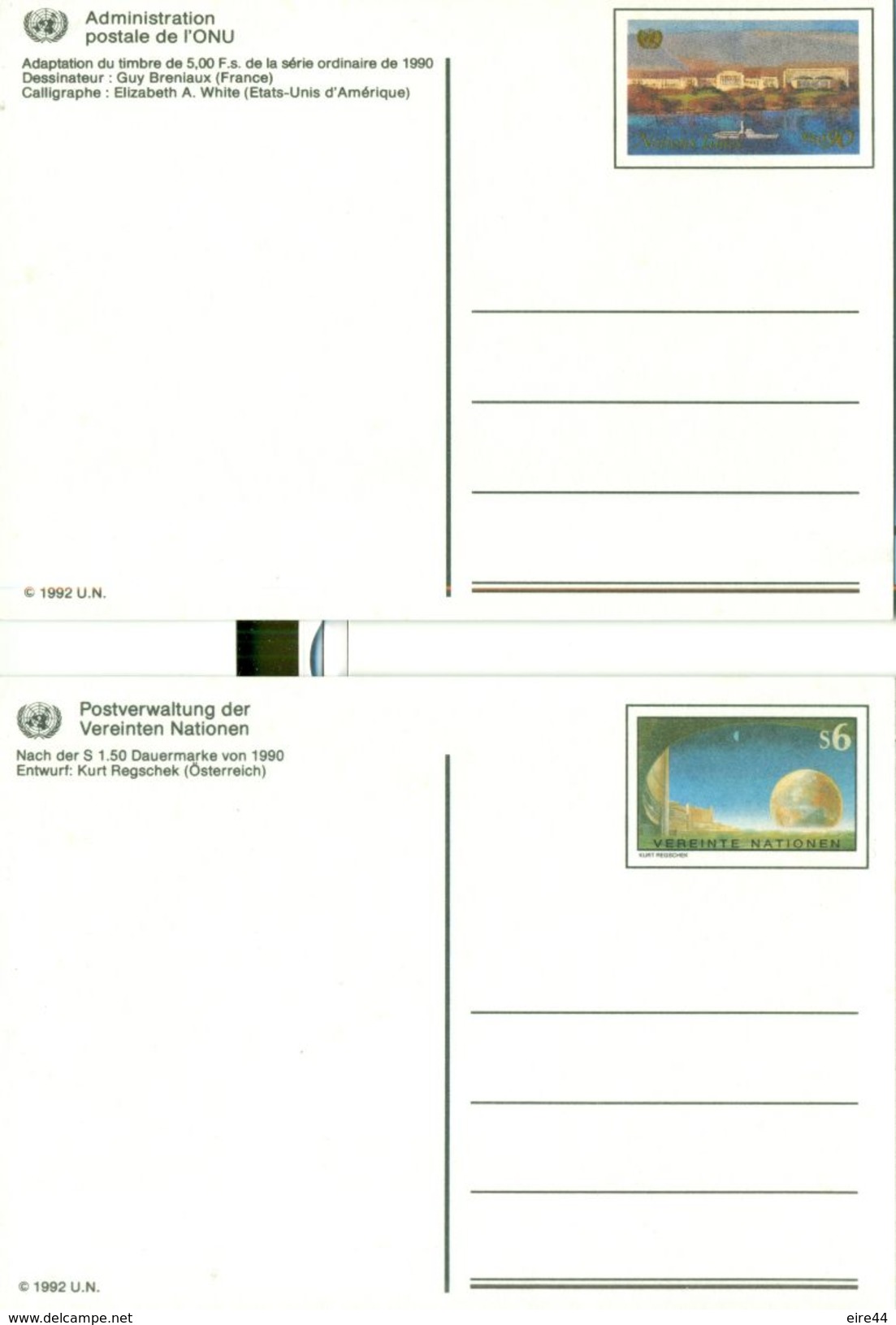 United Nations Geneve 5 Postal Stationery Mint  Postcard Armillary  UNO - Autres & Non Classés