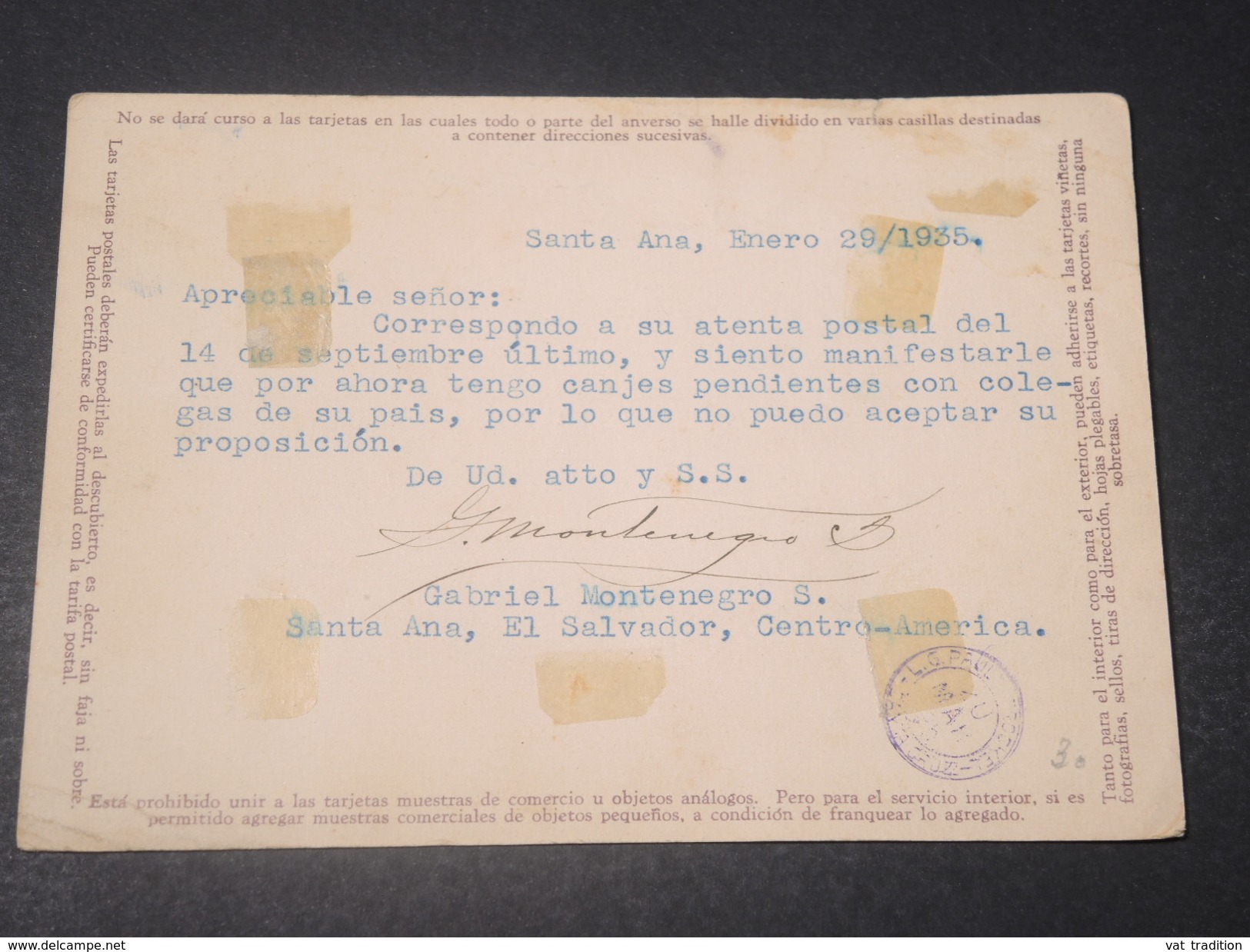 SALVADOR - Entier Postal + Complément De Santa Ana Pour Le Brésil En 1935 , Affranchissement Plaisant- L 11429 - Salvador