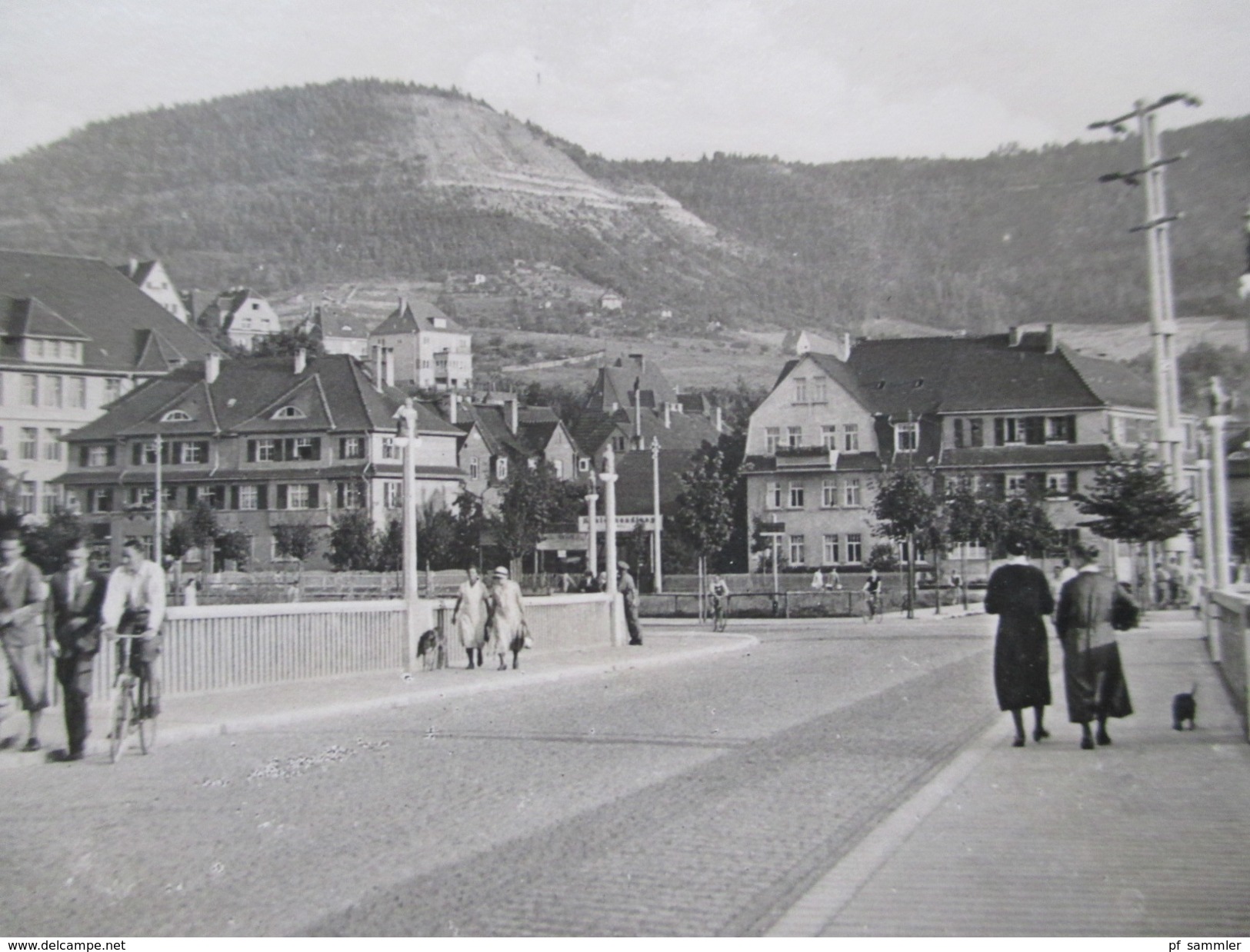 AK Echtfoto 1942 Jena, Paradiesbrücke Und Oberrealschule Kernberge. Brücke Wurde Im 2. WK Stark Beschädigt! - Schulen