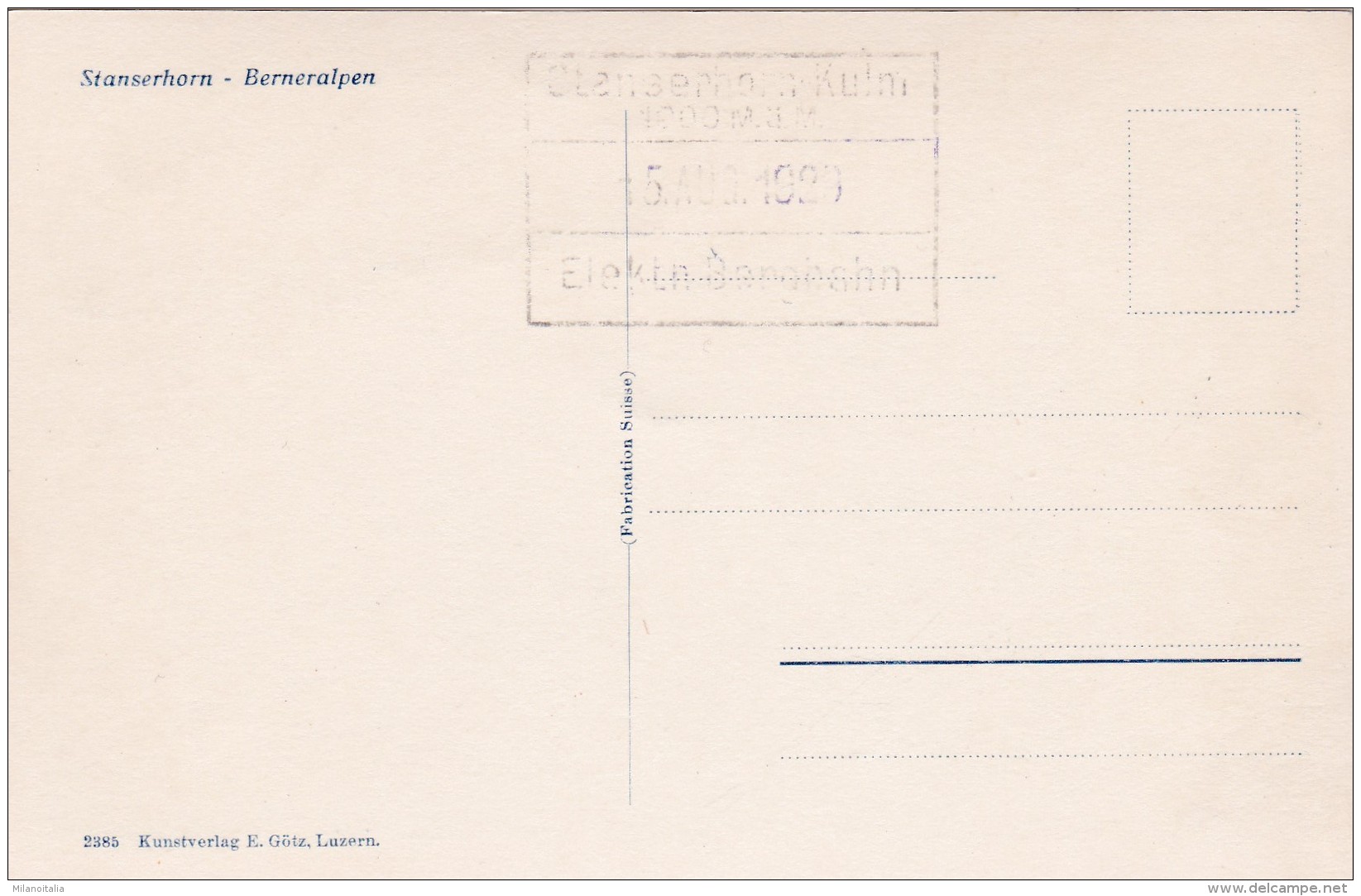 Stanserhorn - Berneralpen (2385) * 5. Aug. 1929 - Stans