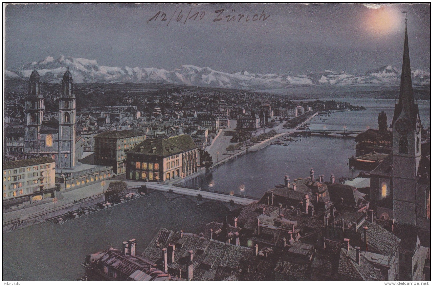 Zürich Mondscheinkarte (6537) * 12. 6. 1910 - Zürich