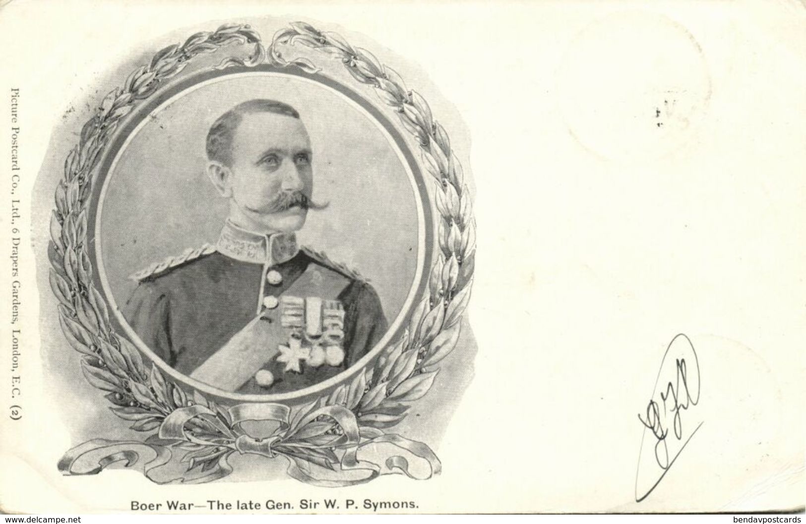 BOER WAR, Late British General Sir W.P. Symons, Uniform Medals (1900) Postcard - Other Wars