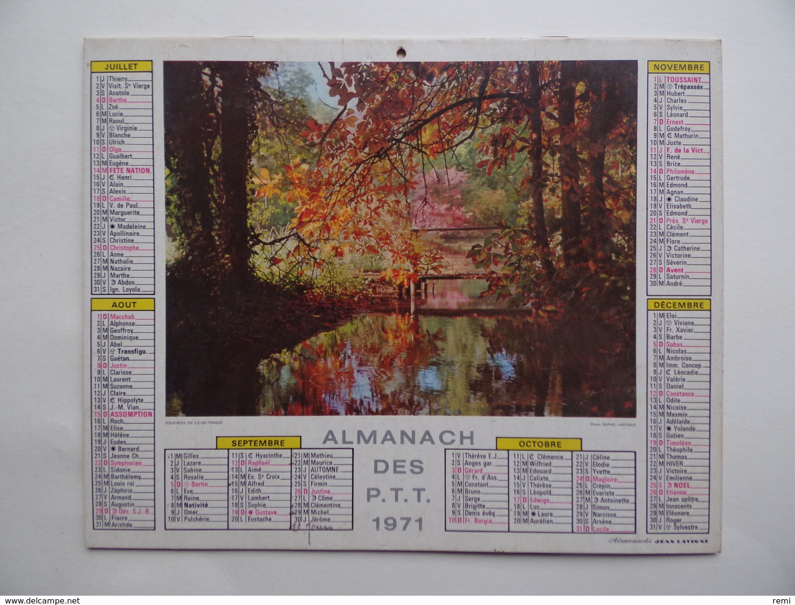 CALENDRIER P.T.T. POSTE POSTES 1971 ALMANACH CALENDAR KALENDER ANNECY Vieux Quartiers - Grand Format : 1971-80