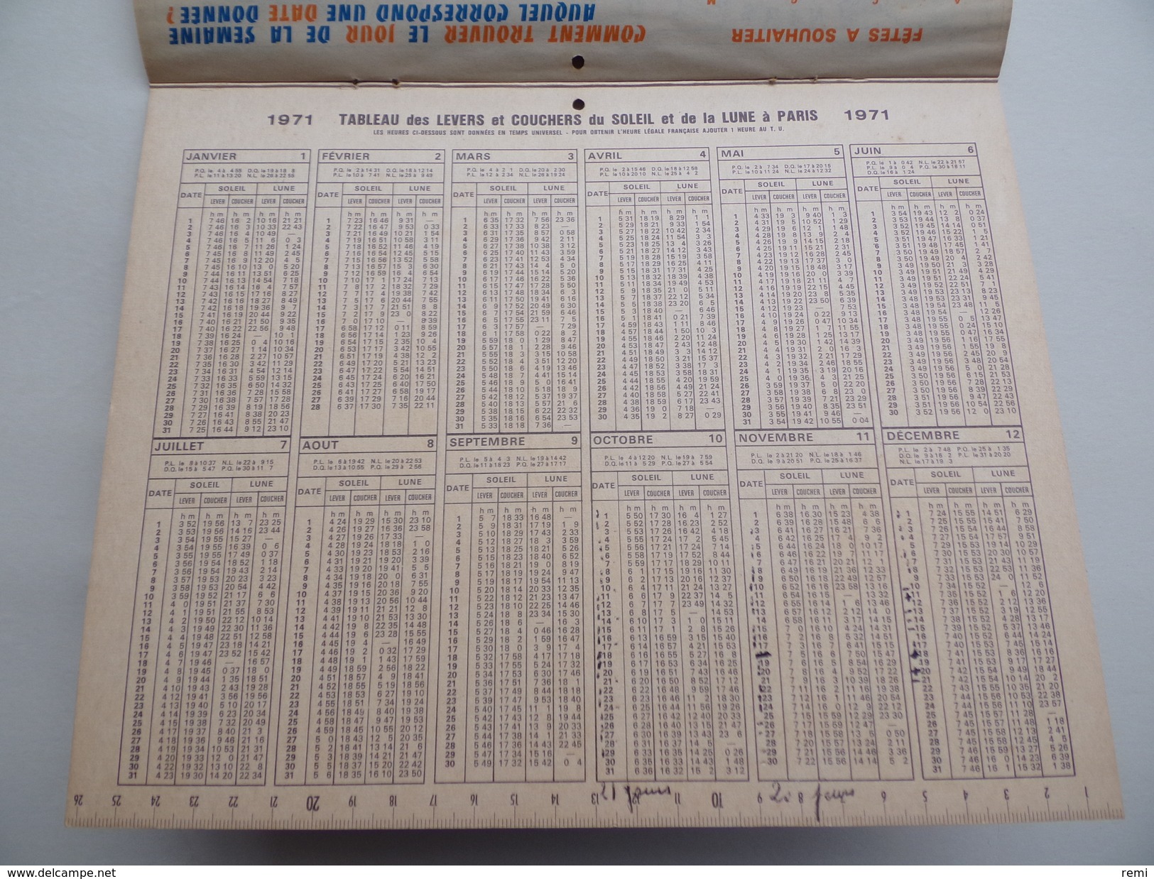 CALENDRIER P.T.T. POSTE POSTES 1971 ALMANACH CALENDAR KALENDER ANNECY Vieux Quartiers - Grand Format : 1971-80