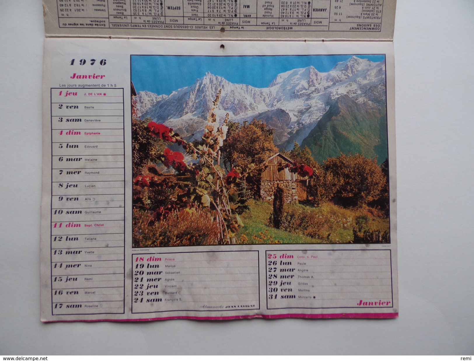 CALENDRIER P.T.T. POSTE POSTES 1976 ALMANACH CALENDAR KALENDER - Grand Format : 1971-80