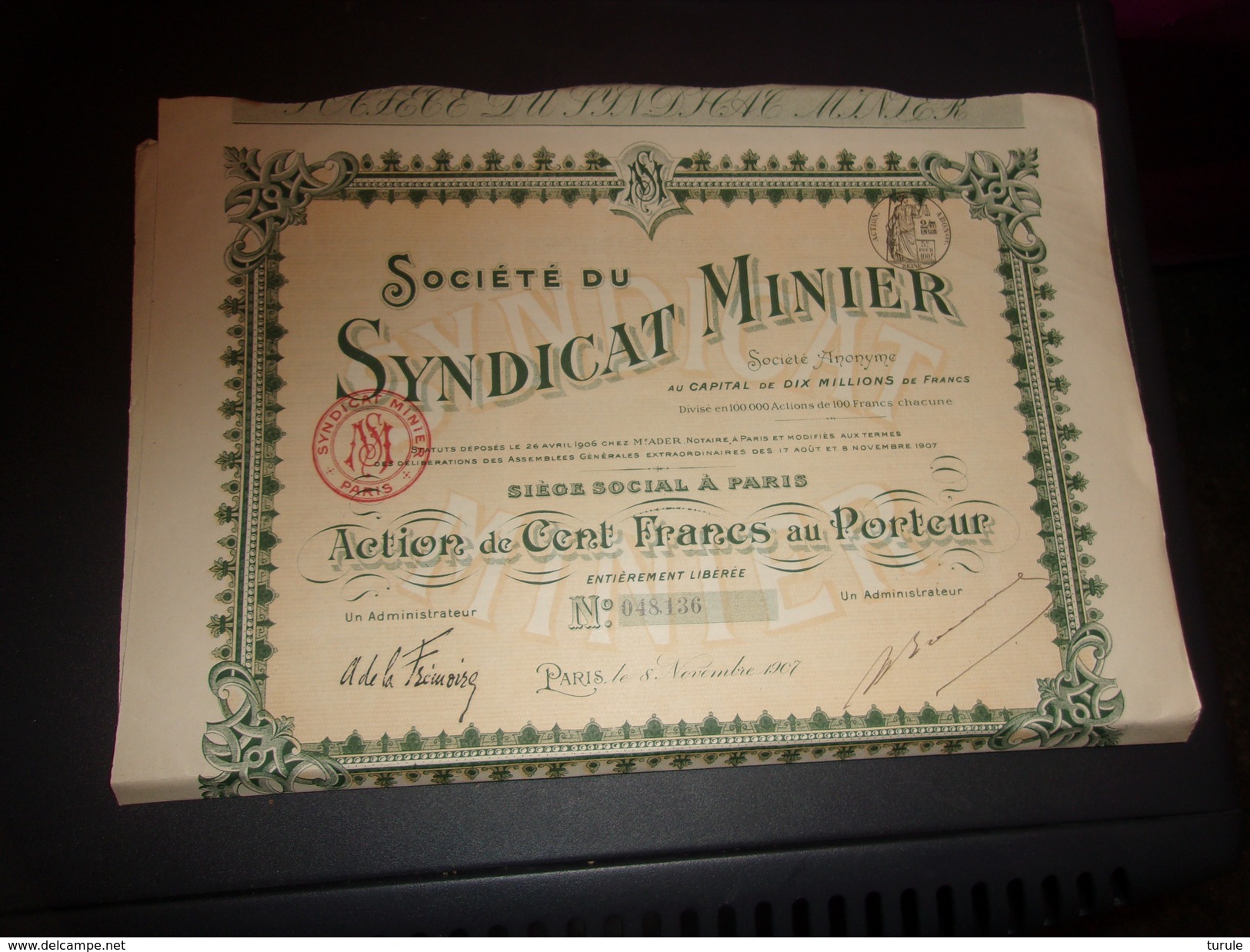 SYNDICAT MINIER (1907) - Otros & Sin Clasificación