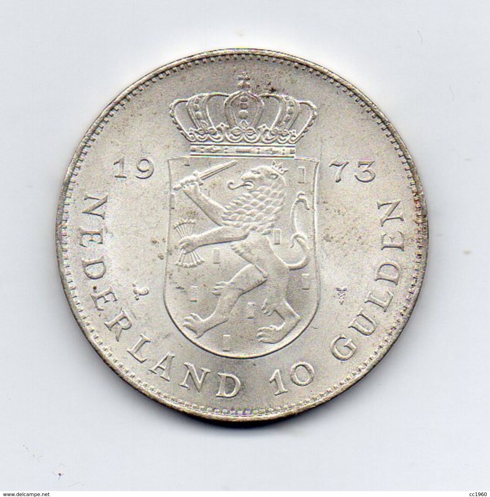 Paesi Bassi (Olanda) - 1973 -  10 Gulden - Argento - (FDC7356) - Monete D'Oro E D'Argento