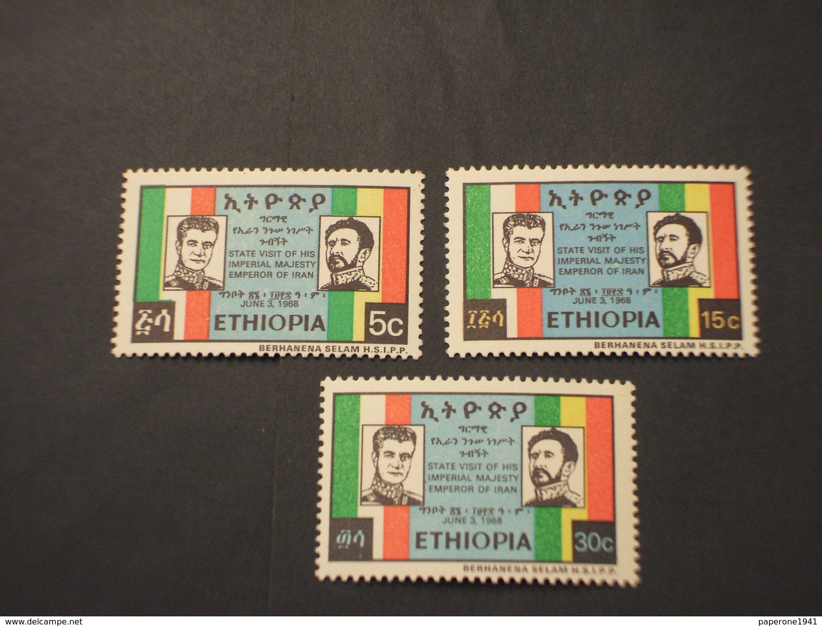 ETHIOPIA - 1968 VISITA 3 VALORI - NUOVI(++) - Ethiopie