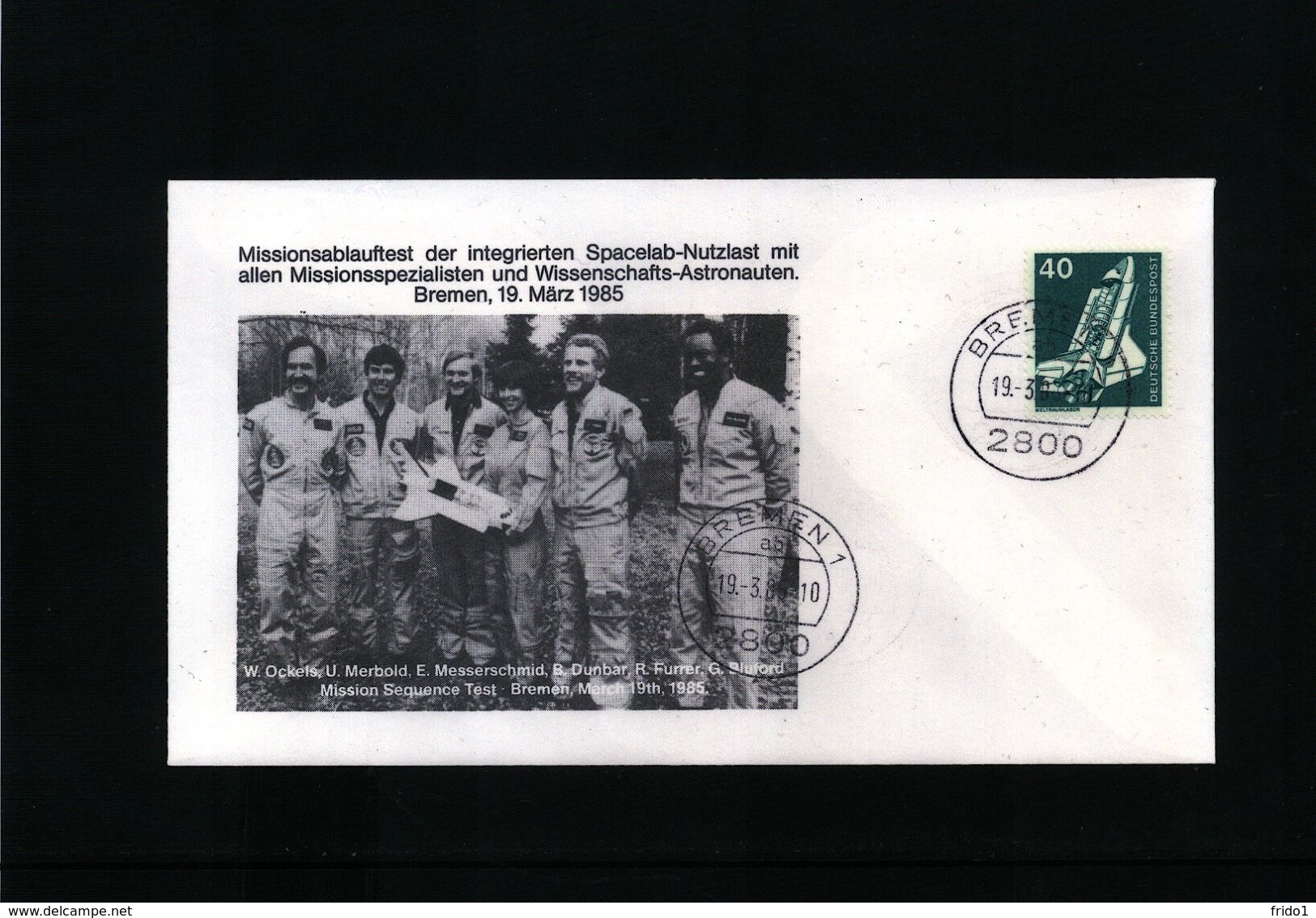 Germany 1985 US-German Spacelab Mission Crew Space / Raumfahrt Interesting Cover - Europe