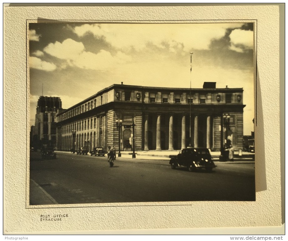 New York Syracuse Post Office Bureau De Poste Automobiles Ancienne Photo 1940 - Places