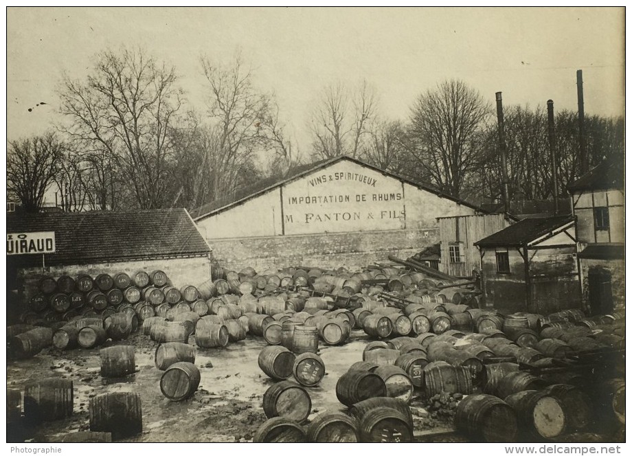 Paris Inondations De 1910 Crue De La Seine Vins Spiritueux Fanton Ancienne Photo Anonyme - Places